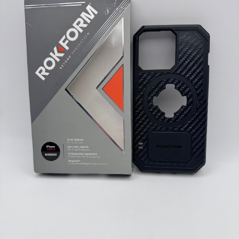 ROKFORM iPhone 13 Pro Case Carbon Fiber with MagSafe Shockproof Cover - Black