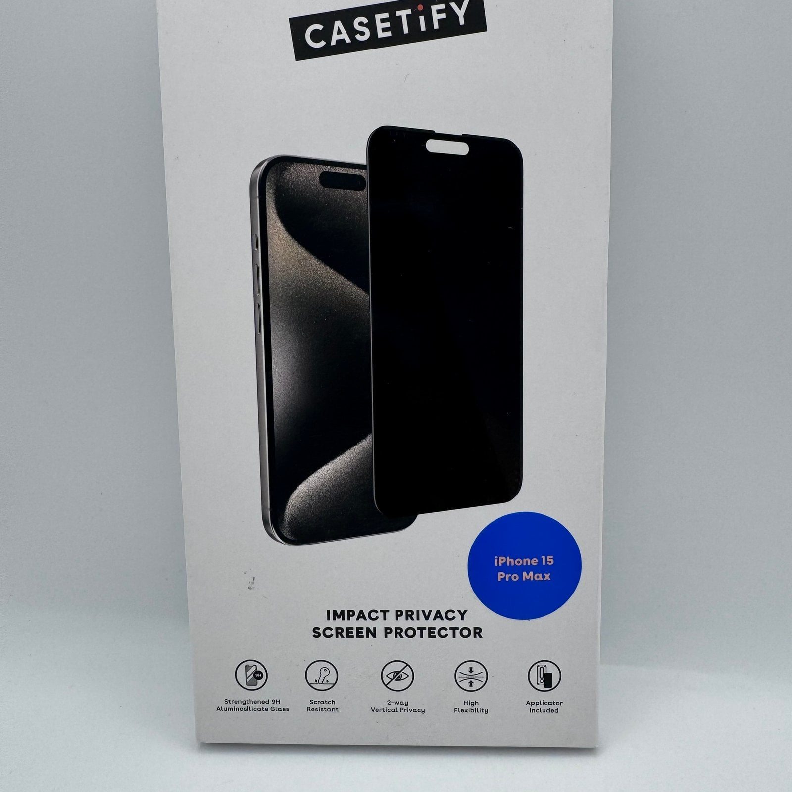 Casetify iPhone 15 Pro Max Impact Privacy Screen Protector Easy Install