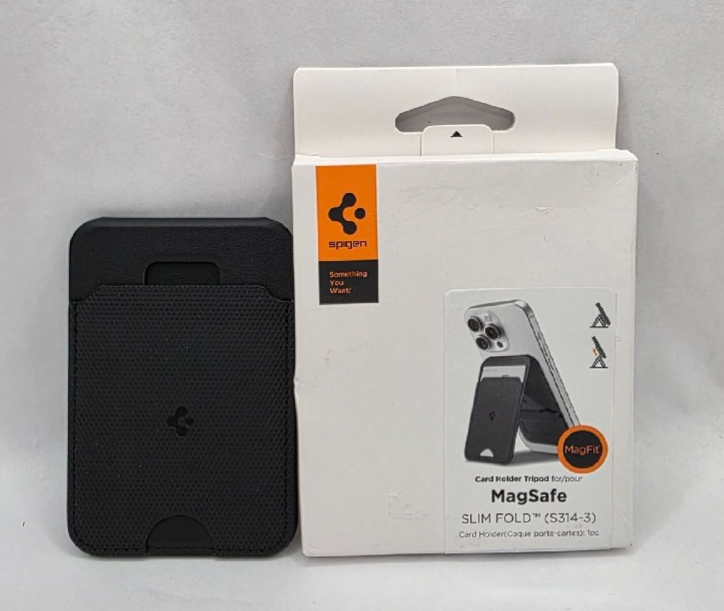 Spigen Slim Fold MagSafe Wallet Stand Tripod 1-Card iPhone/Pixel -Black AFA10751