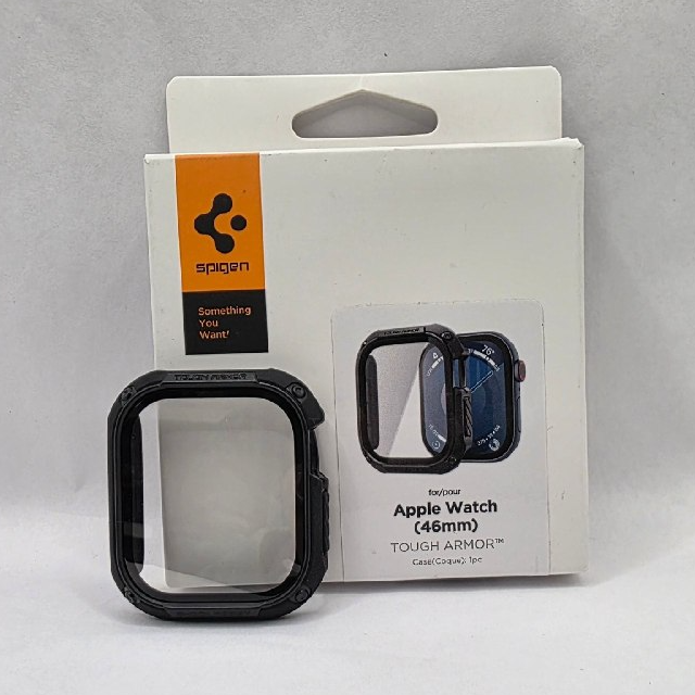 Spigen Apple Watch 11 / 10 46mm Case Tough Armor Tempered Glass - Black ACS08603