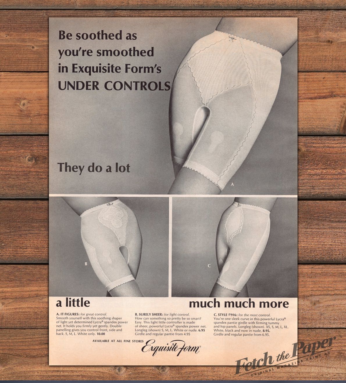 Exquisite Form Under Controls Lycra Spandex Girdle Pantie Print Ad 1966 1960s