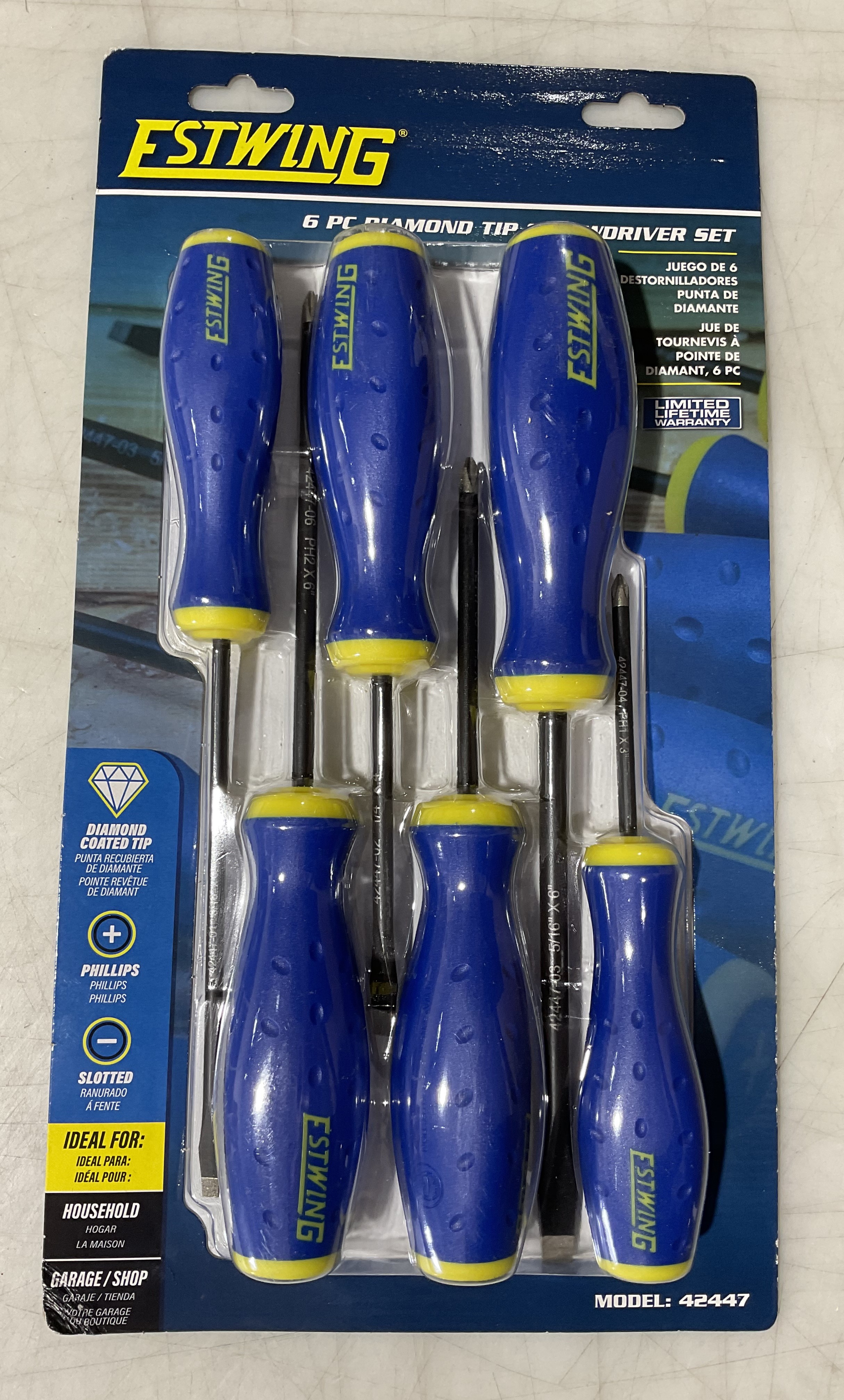Estwing 6-Piece Phillips and Slotted Magnetic Diamond Tip Screwdriver Set 42447
