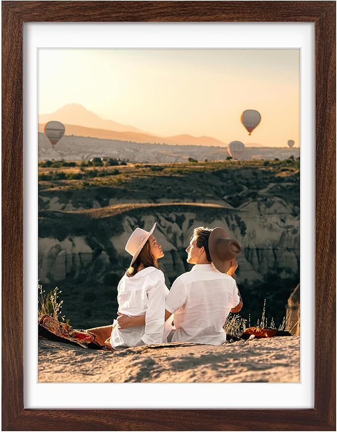 12×16 Photo Picture Frame Fits 11×14 Mat Wall Tabletop Gallery Photo Art Display