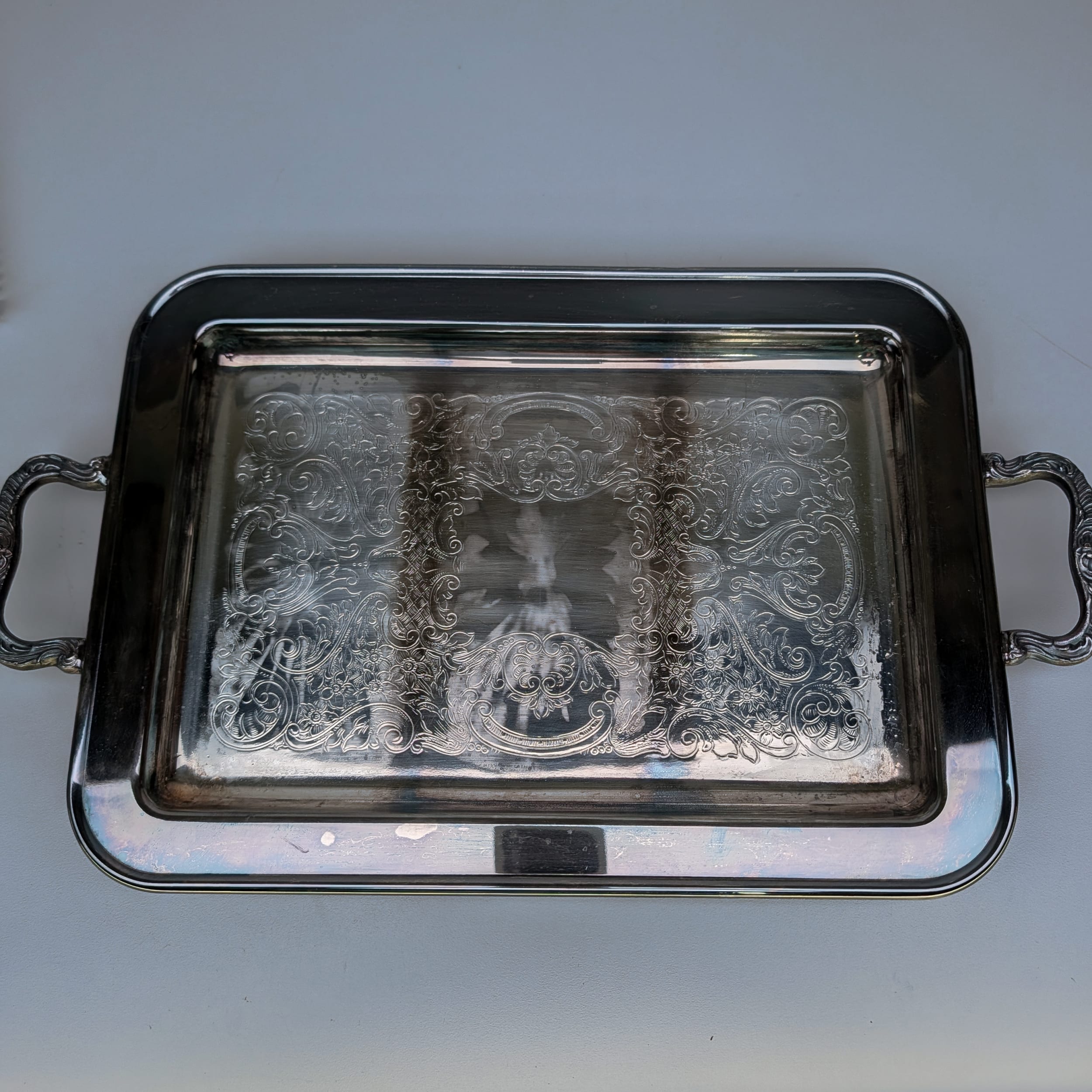 Sheffield Silver Plated Relish Tray with Forks+3 Glass Dishes NOS HTF NEW IN BOX - Picture 7 of 14