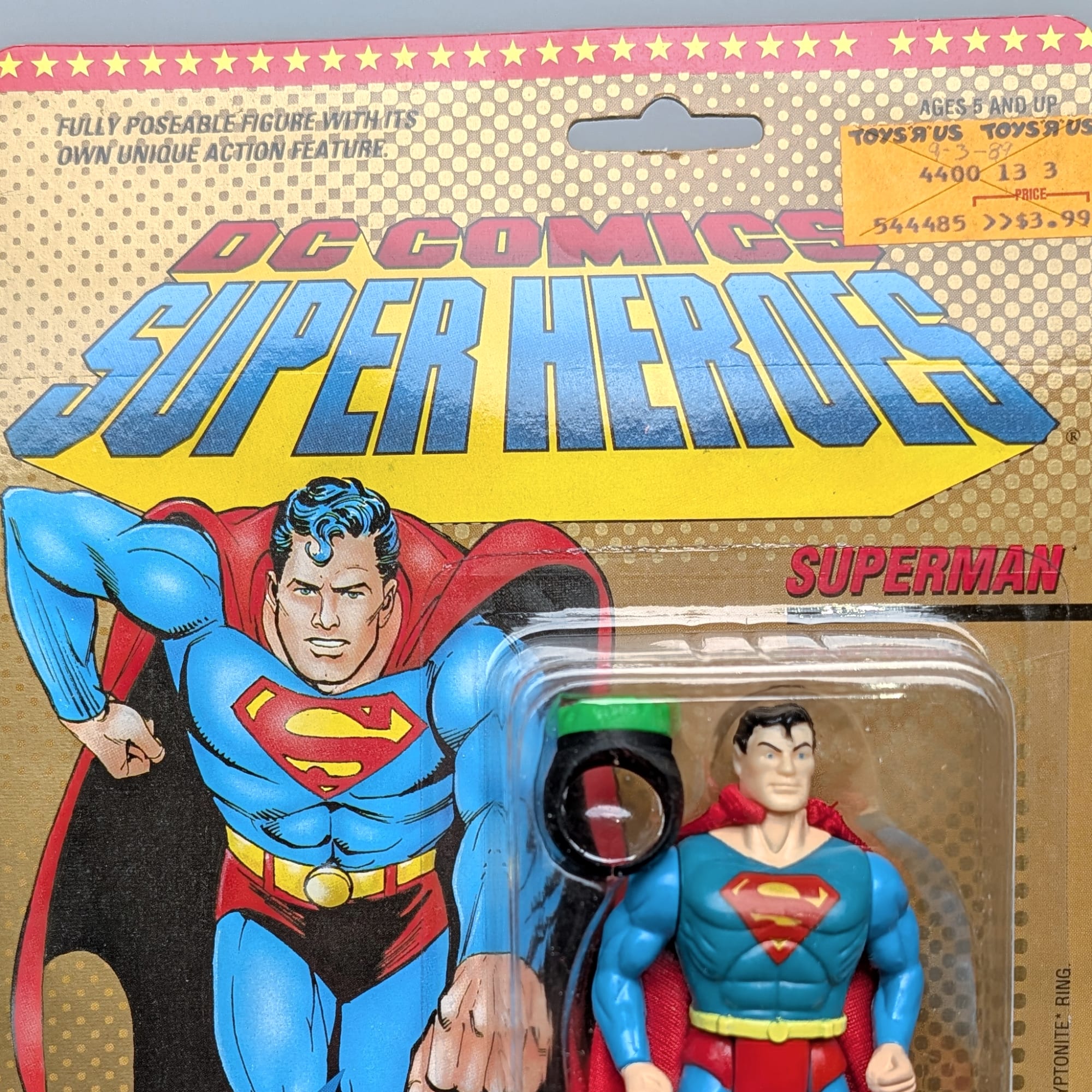 Toybiz DC Comics Superheroes Superman KRYPTONITE RING 1989 Vintage SEALED - Picture 3 of 8