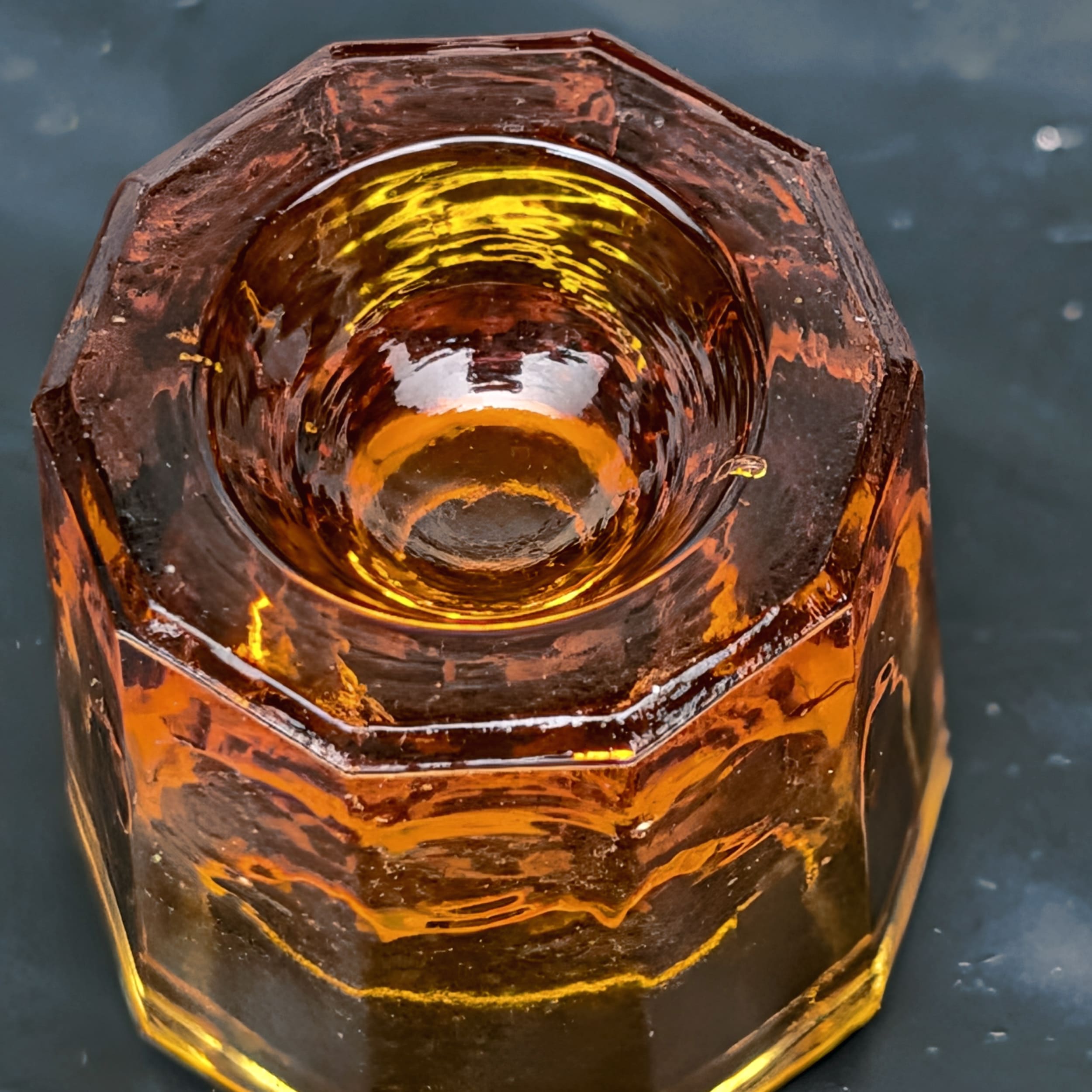 Houze Glass Dappen Dishes 14 Amber Vintage Octagon Dental Nail Art Cups - Picture 9 of 10