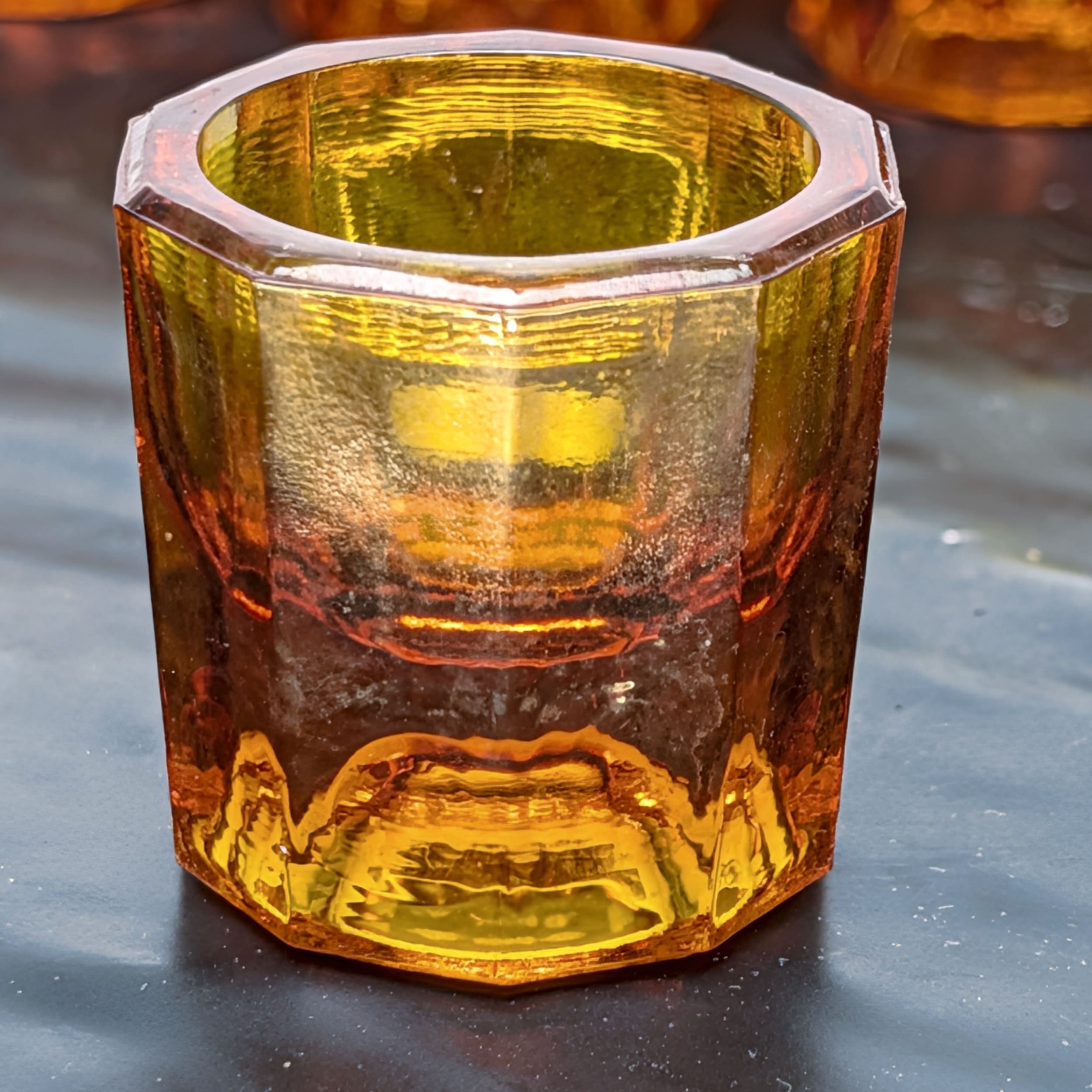 Houze Glass Dappen Dishes 14 Amber Vintage Octagon Dental Nail Art Cups - Picture 7 of 10