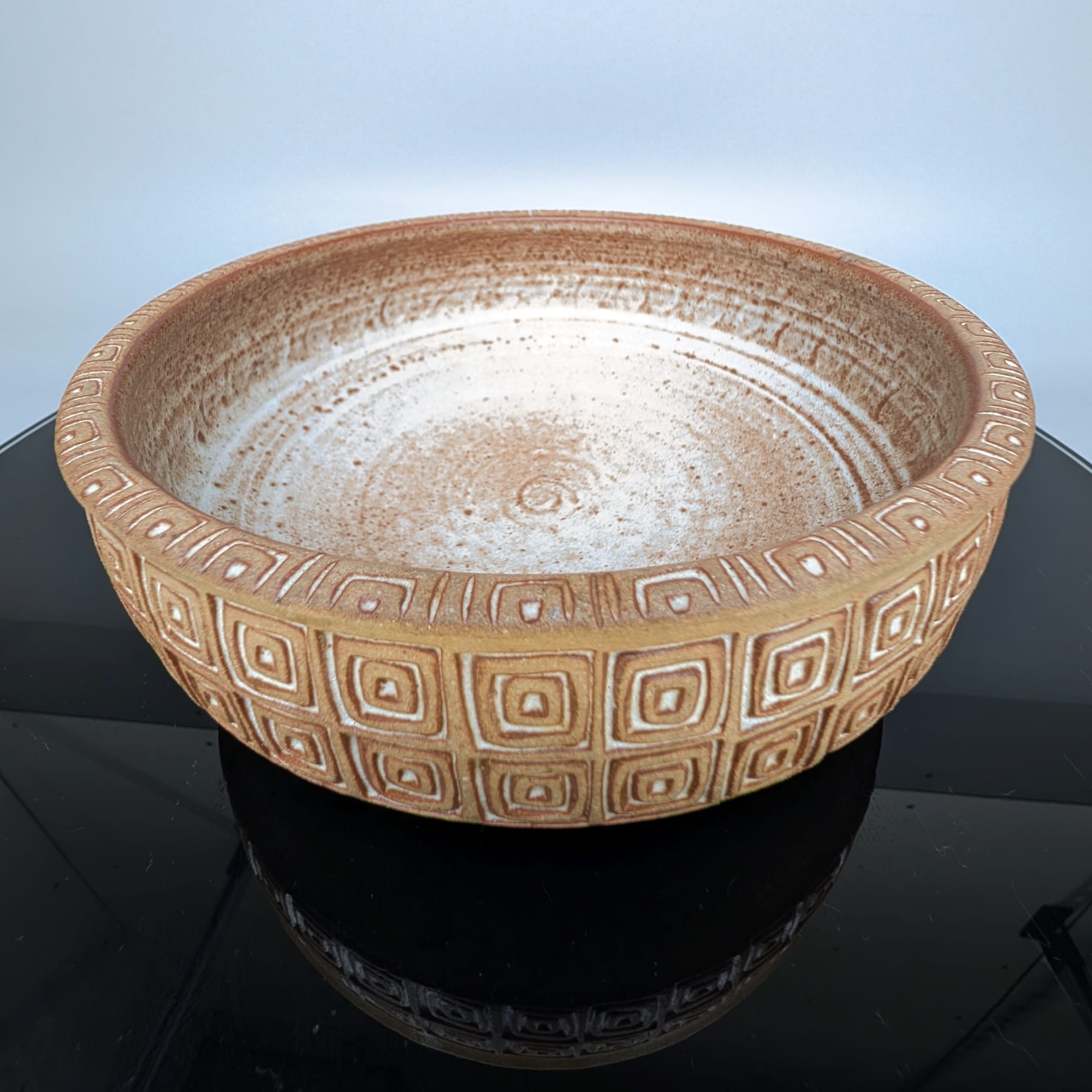 Hal Lasky Los Artesanos Puerto Rico Terracotta Pottery Fruit Bowl Dish 10"