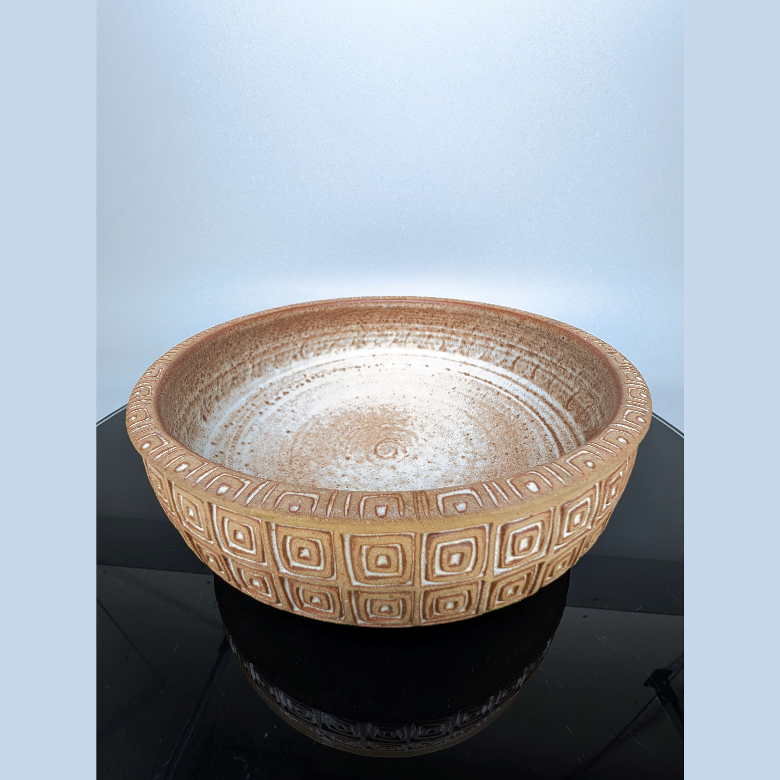 Hal Lasky Los Artesanos Puerto Rico Terracotta Pottery Fruit Bowl Dish 10"