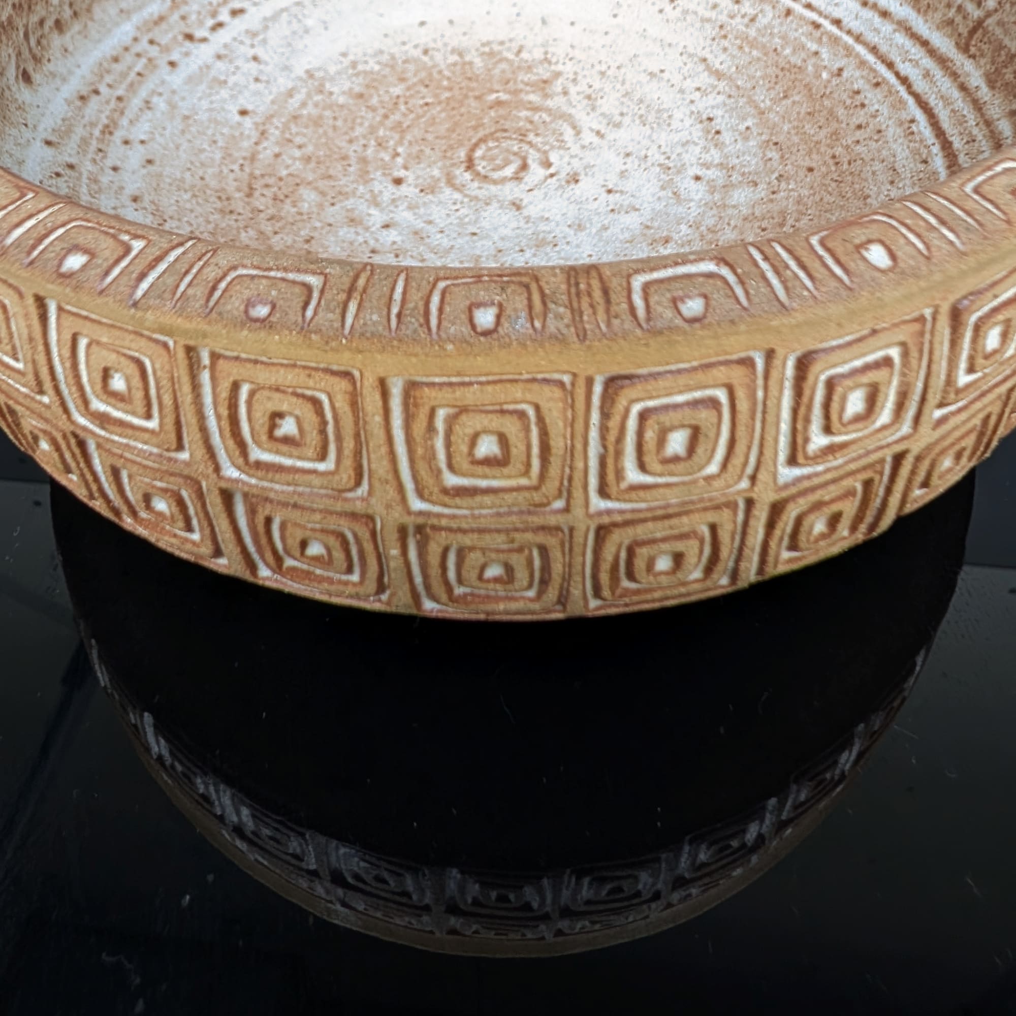 Hal Lasky Los Artesanos Puerto Rico Terracotta Pottery Fruit Bowl Dish 10"