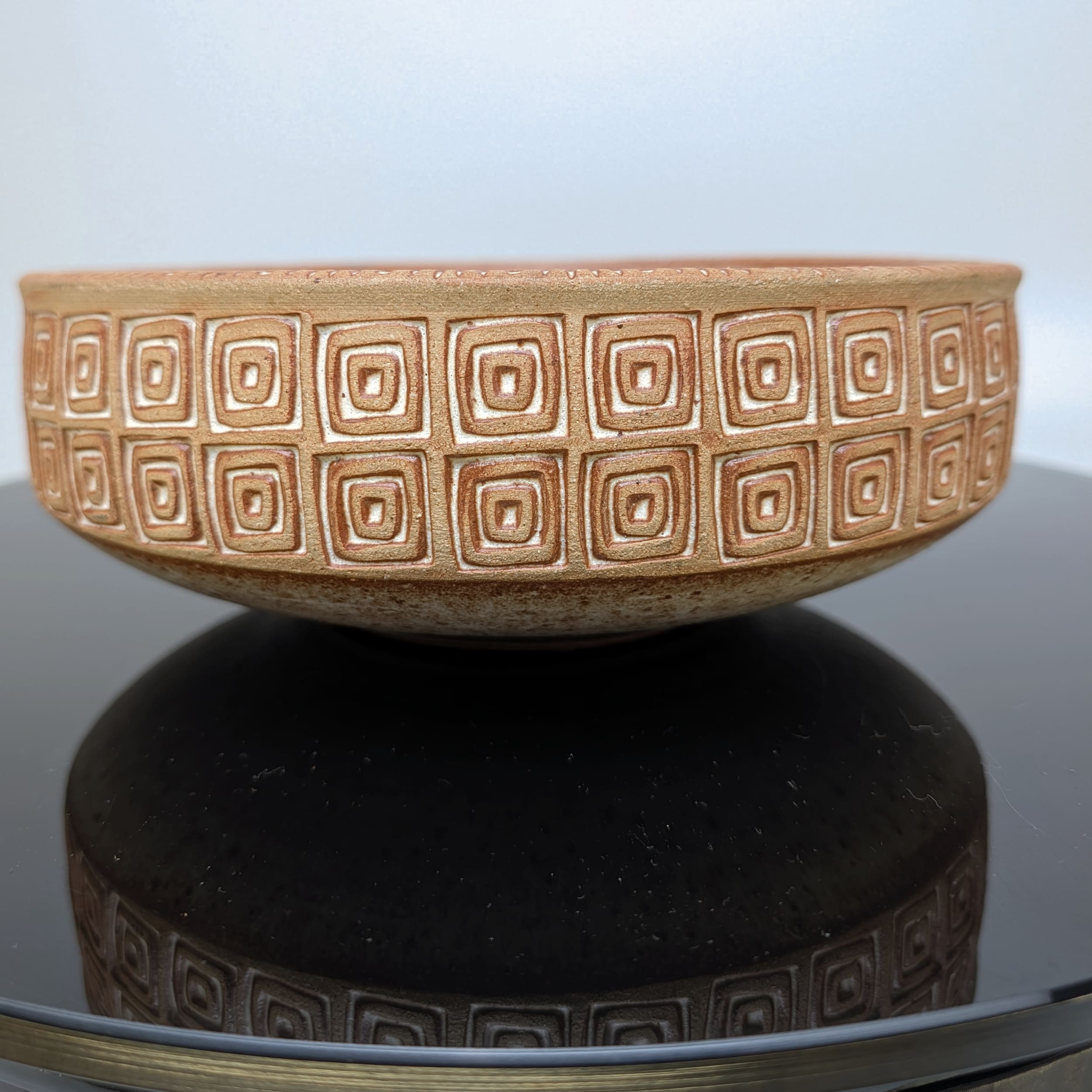 Hal Lasky Los Artesanos Puerto Rico Terracotta Pottery Fruit Bowl Dish 10"