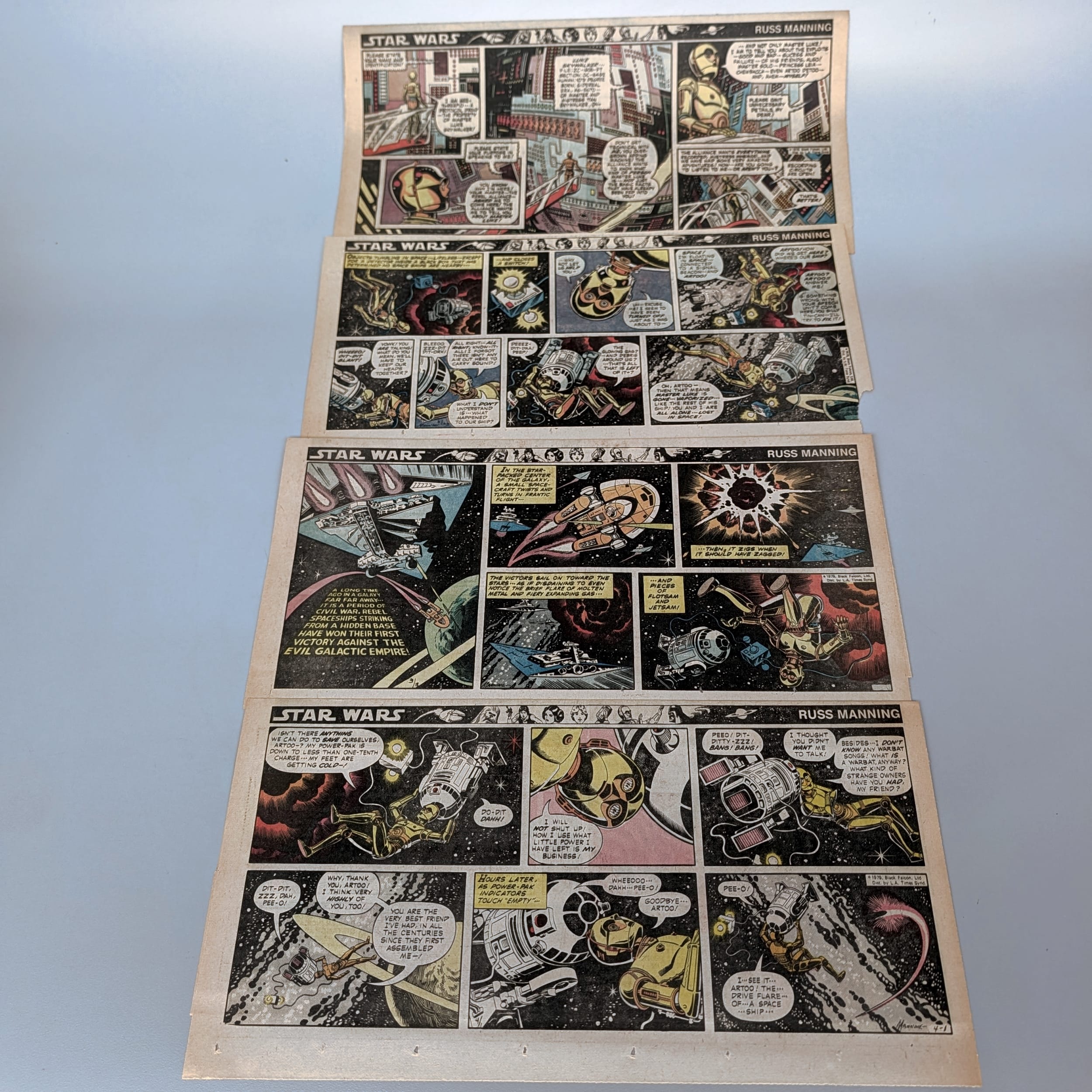Star Wars 1979 Sunday Newspaper Comic Strips Lot 24 Russ Manning 3/11-9/9