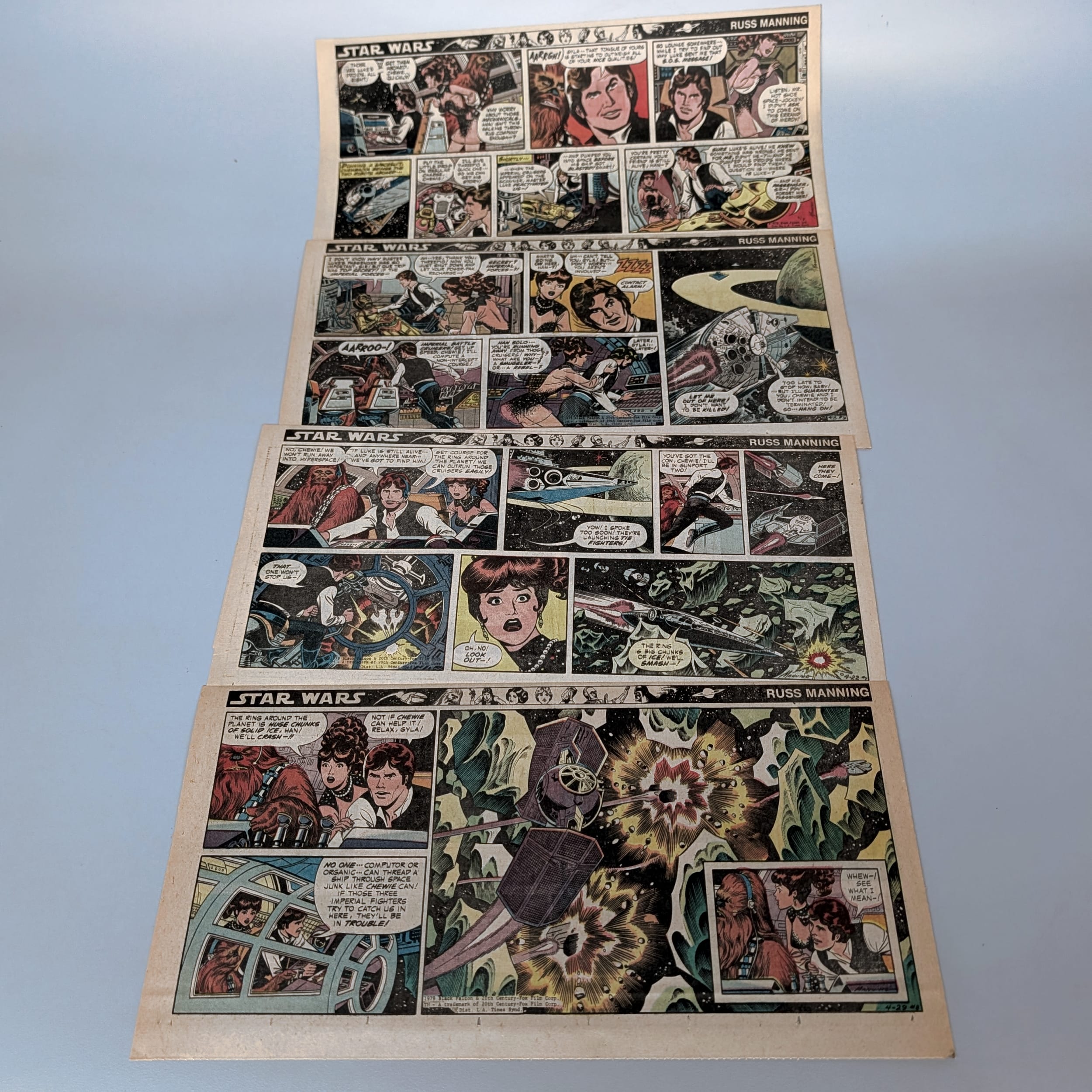 Star Wars 1979 Sunday Newspaper Comic Strips Lot 24 Russ Manning 3/11-9/9