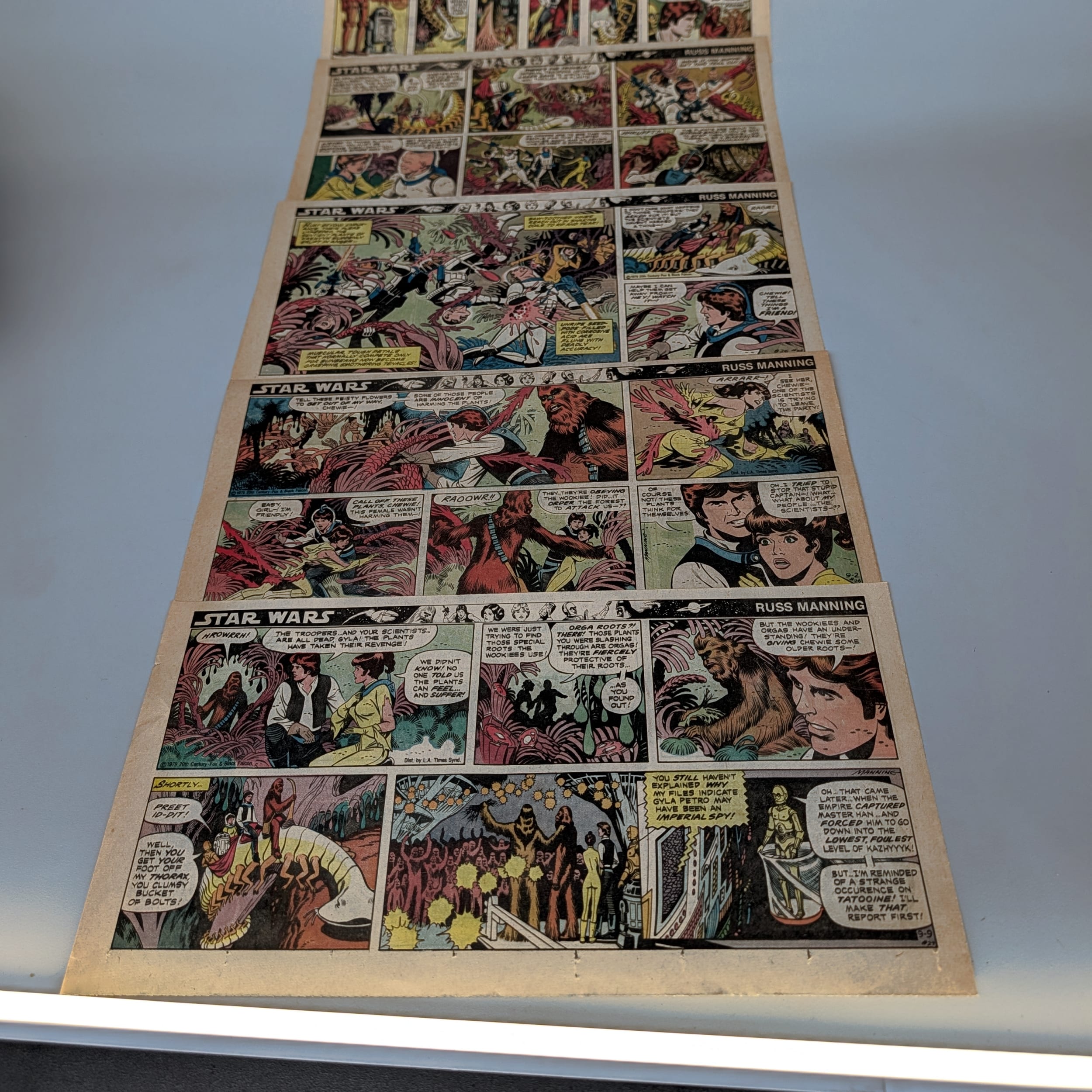 Star Wars 1979 Sunday Newspaper Comic Strips Lot 24 Russ Manning 3/11-9/9