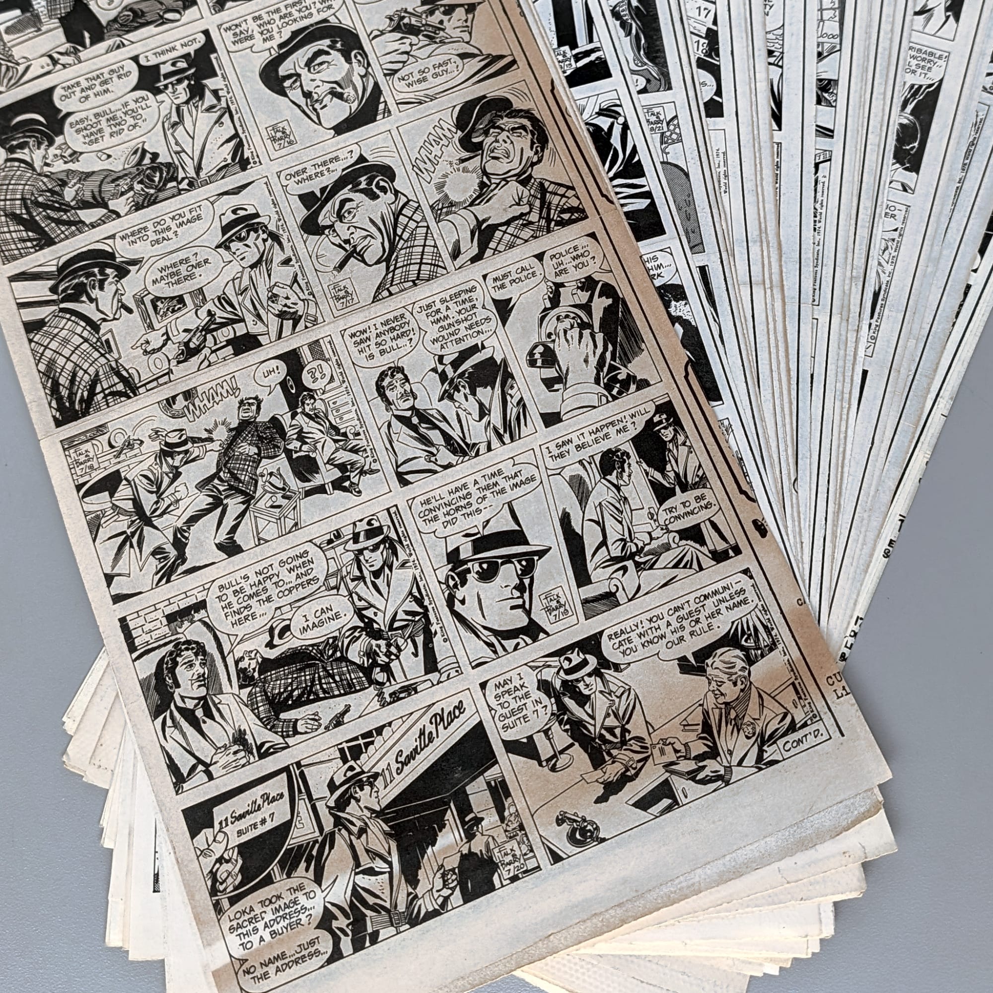 The Phantom Sunday Comic Strips 1974 Black & White Lot by Lee Falk & Sy Barry