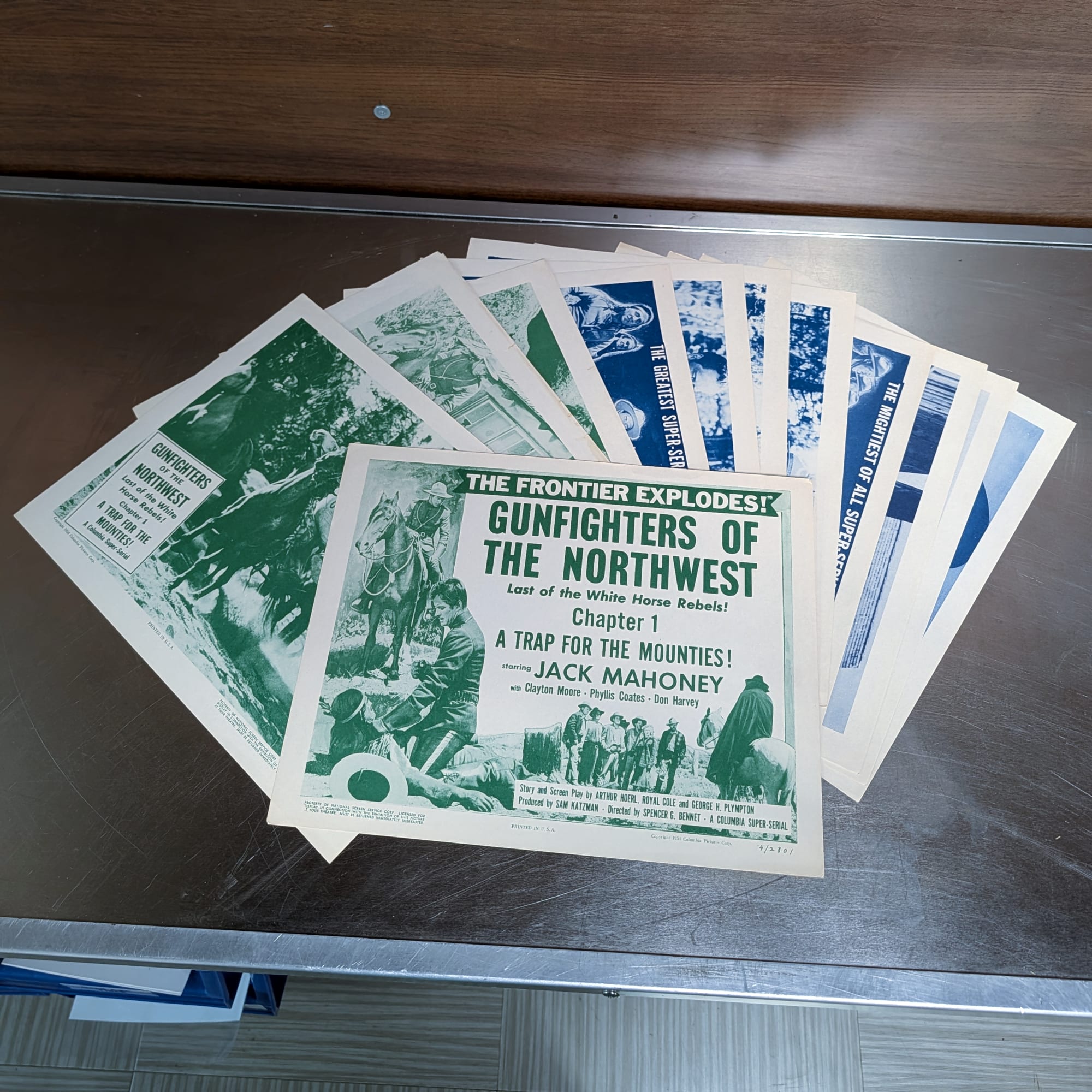 GUNFIGHTERS OF THE NORTHWEST Jock Mahoney 1954 LOBBY TITLE CARDs Vintage