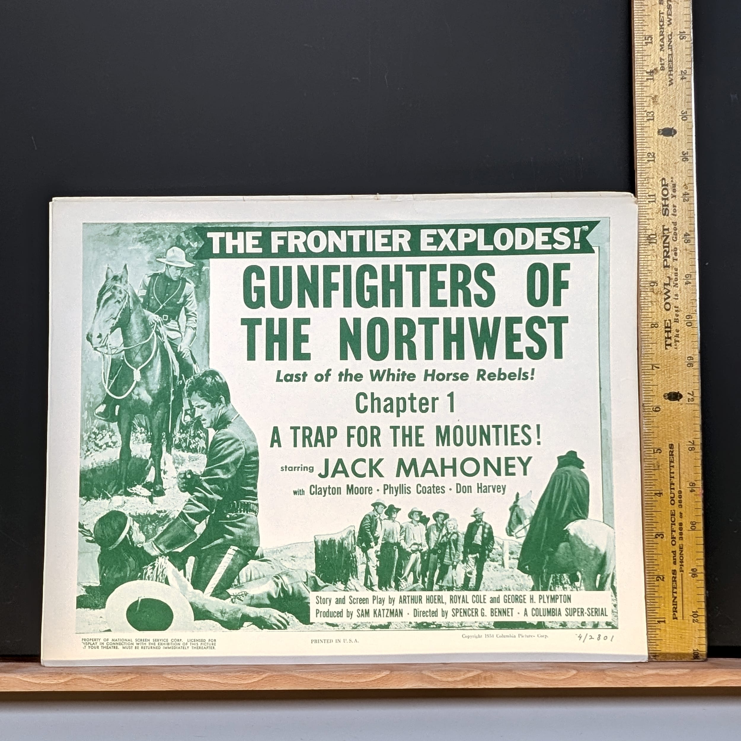 GUNFIGHTERS OF THE NORTHWEST Jock Mahoney 1954 LOBBY TITLE CARDs Vintage