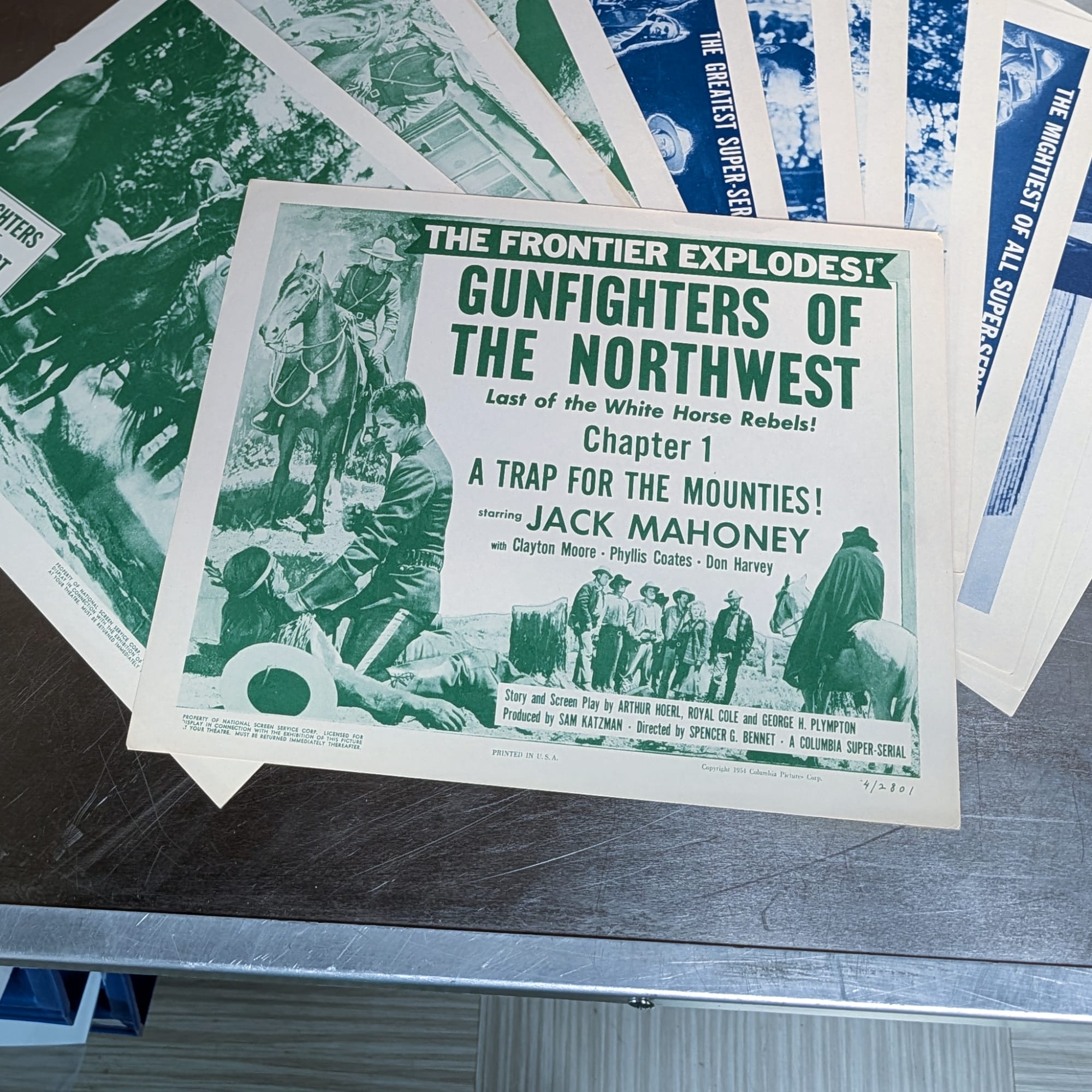 GUNFIGHTERS OF THE NORTHWEST Jock Mahoney 1954 LOBBY TITLE CARDs Vintage