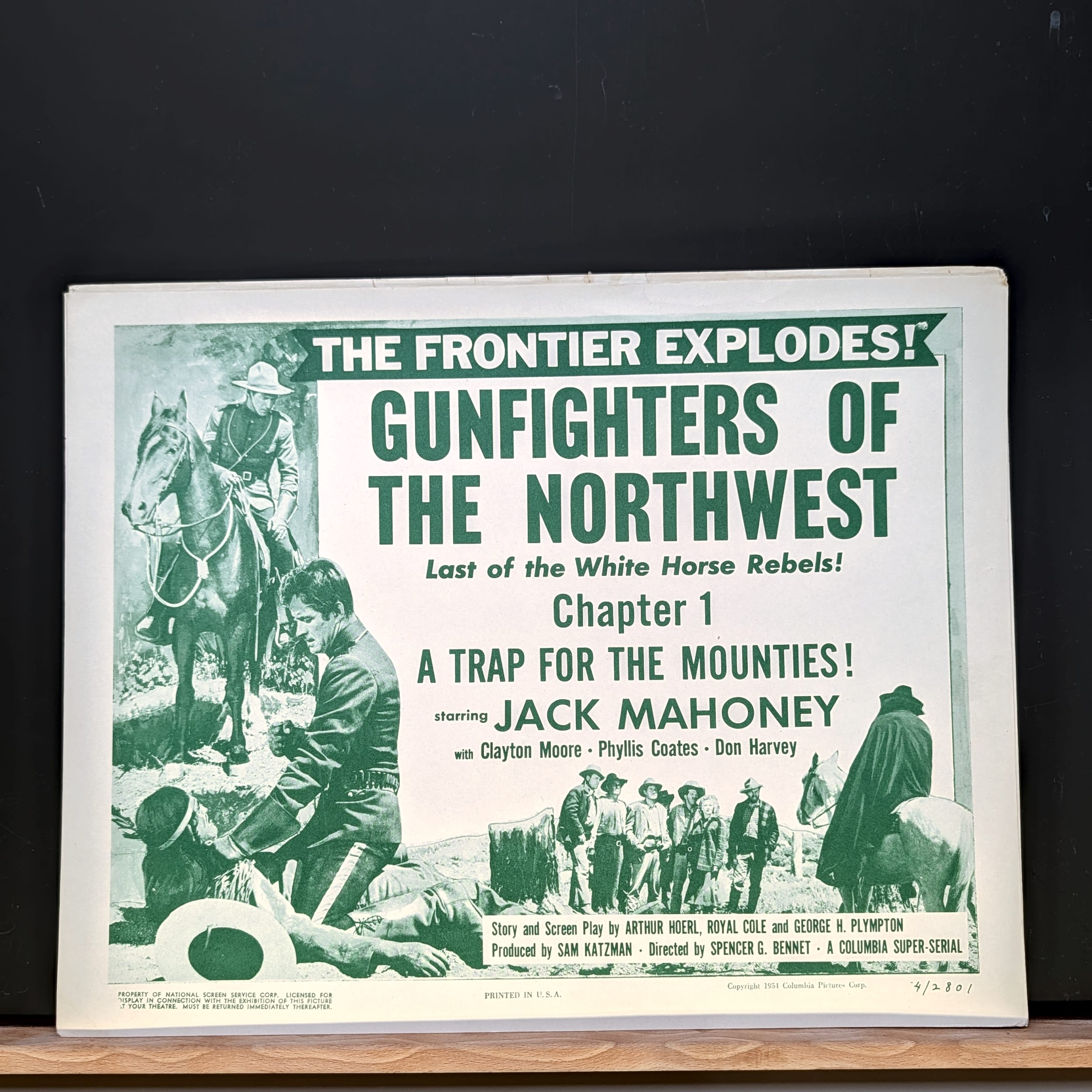 GUNFIGHTERS OF THE NORTHWEST Jock Mahoney 1954 LOBBY TITLE CARDs Vintage