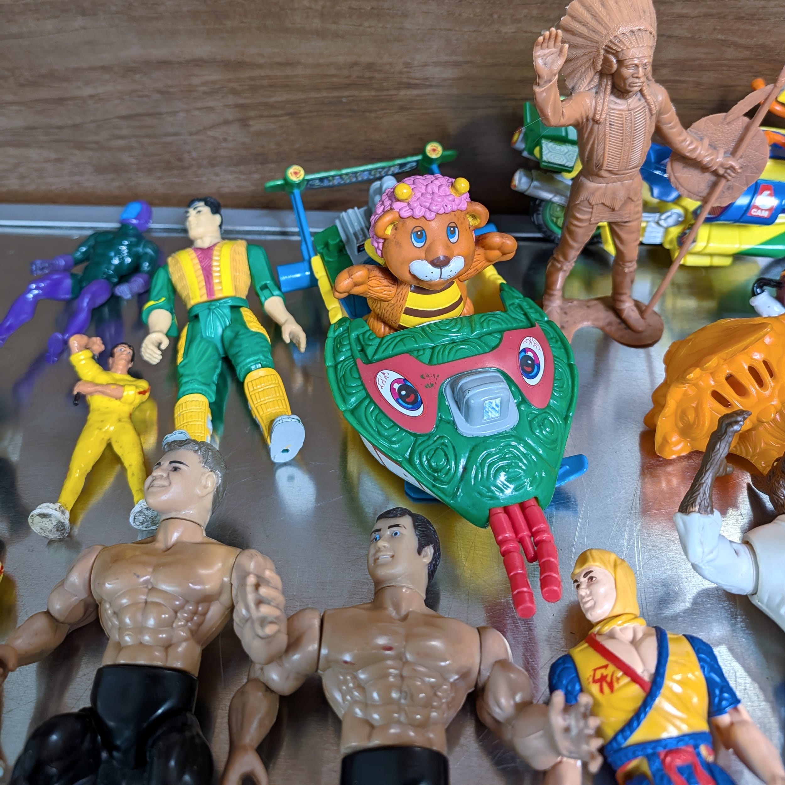 1986 Kenner Action Figure Lot:Chuck Norris Karate Kommandos+TMNT+Rocky+WWF