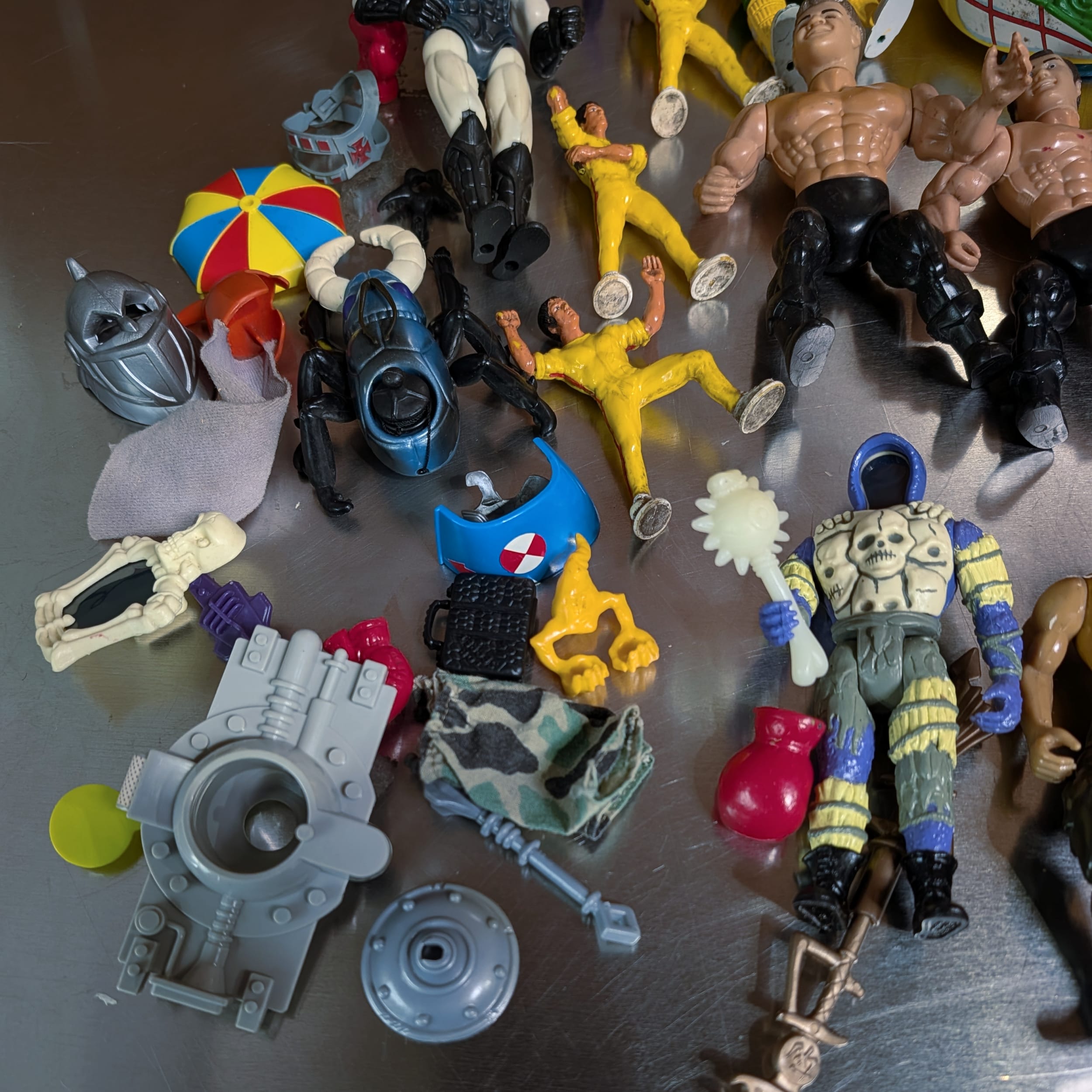 1986 Kenner Action Figure Lot:Chuck Norris Karate Kommandos+TMNT+Rocky+WWF