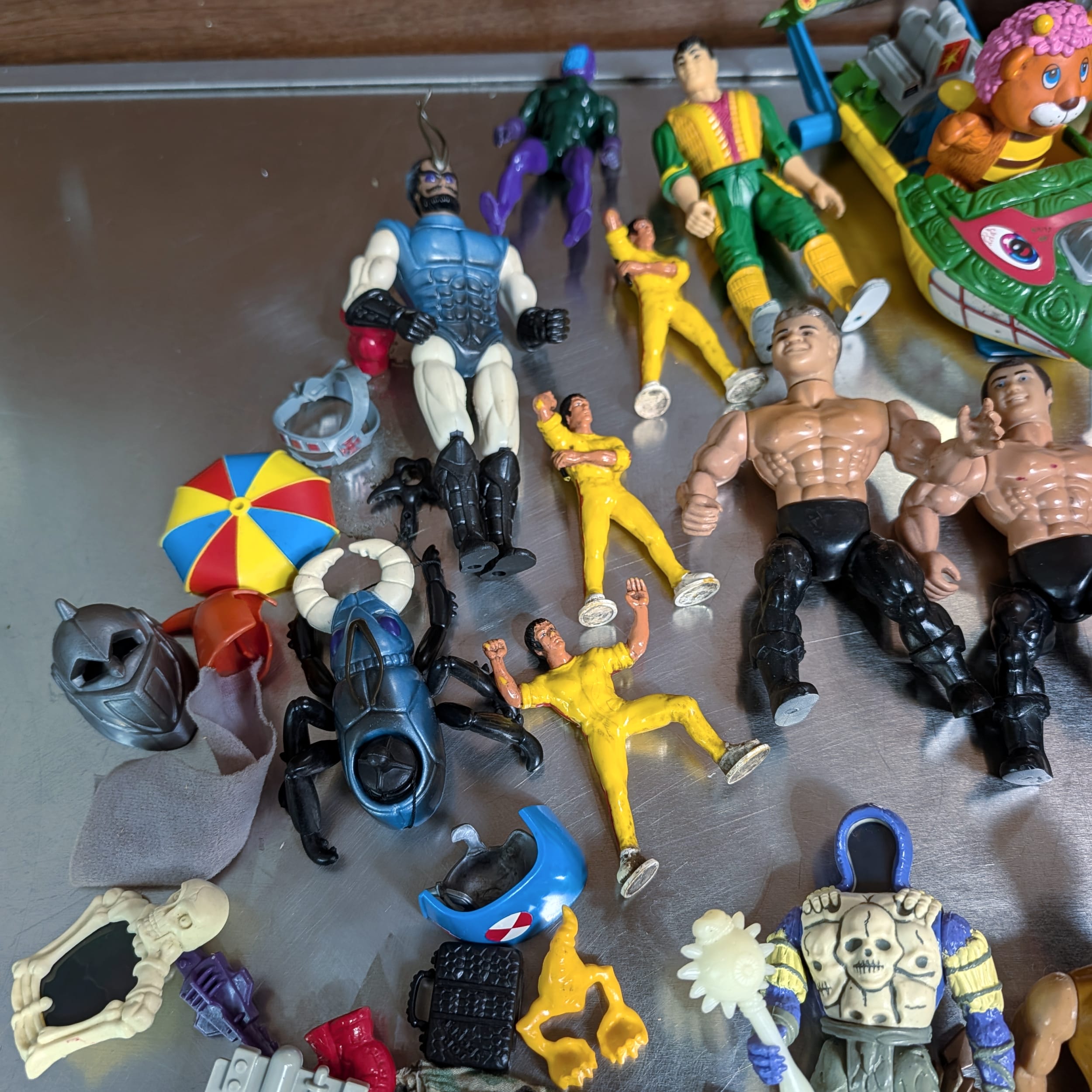 1986 Kenner Action Figure Lot:Chuck Norris Karate Kommandos+TMNT+Rocky+WWF