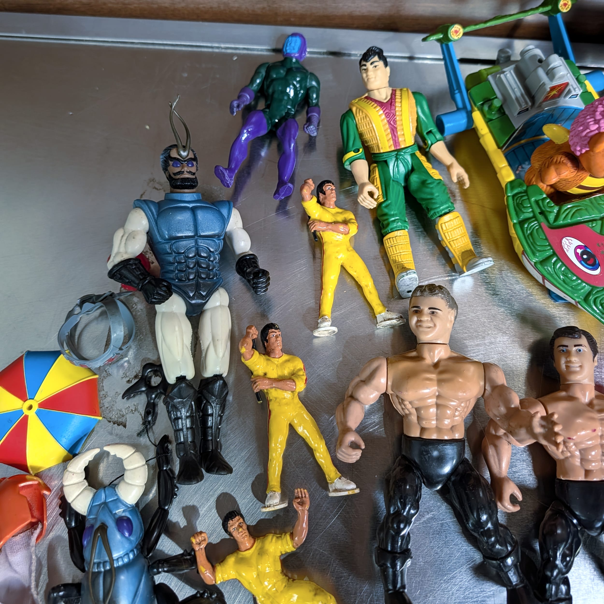 1986 Kenner Action Figure Lot:Chuck Norris Karate Kommandos+TMNT+Rocky+WWF