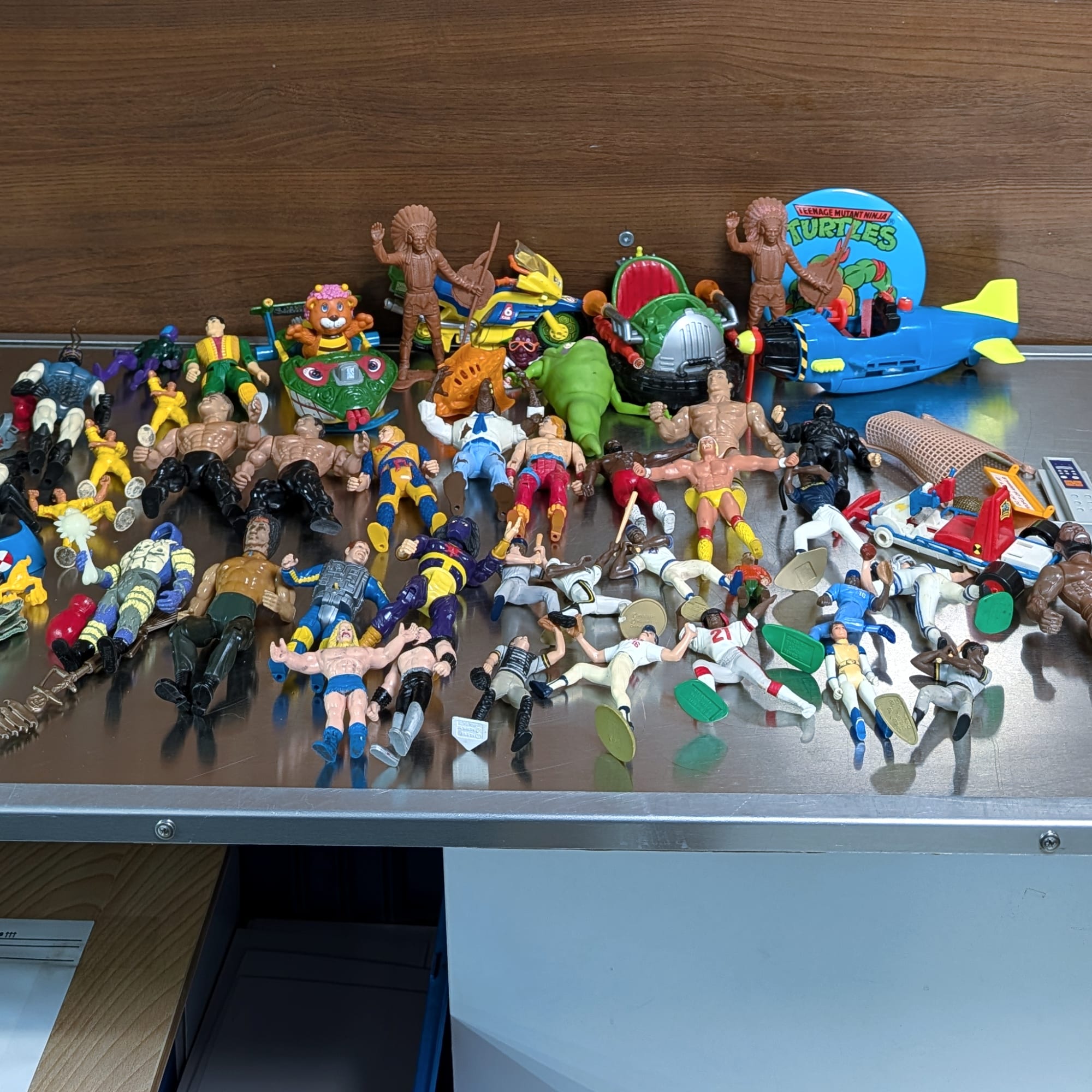1986 Kenner Action Figure Lot:Chuck Norris Karate Kommandos+TMNT+Rocky+WWF