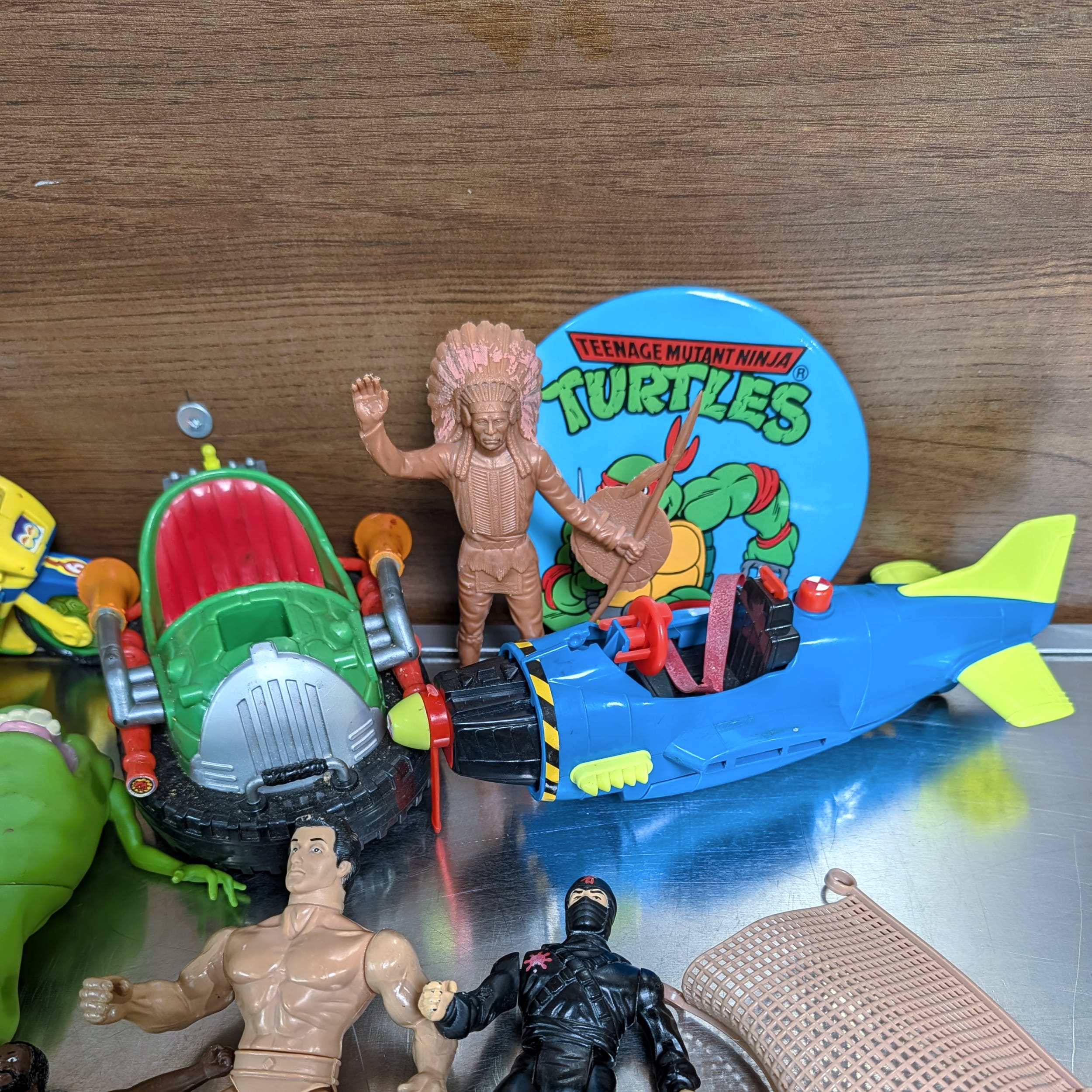 1986 Kenner Action Figure Lot:Chuck Norris Karate Kommandos+TMNT+Rocky+WWF