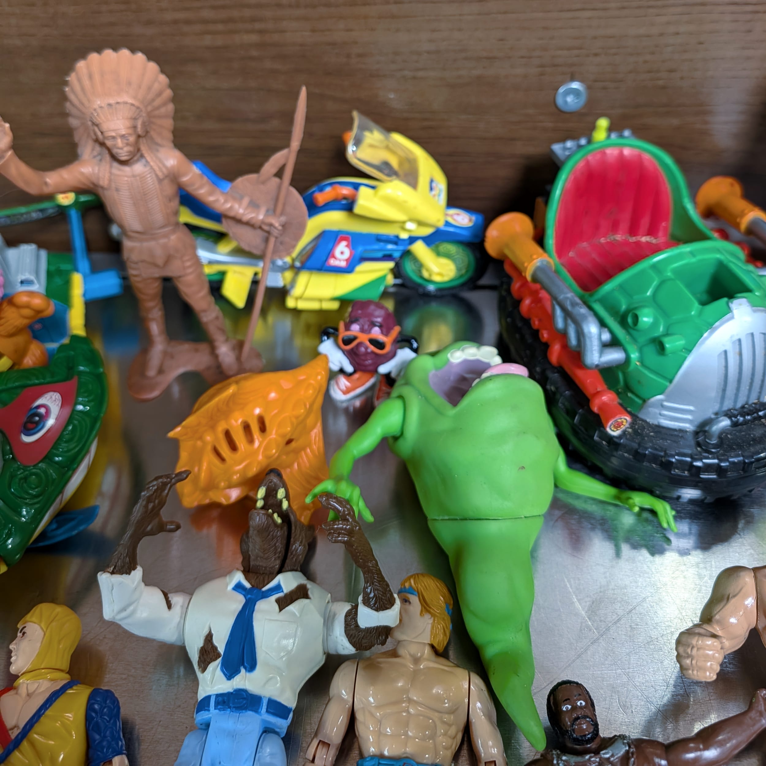1986 Kenner Action Figure Lot:Chuck Norris Karate Kommandos+TMNT+Rocky+WWF