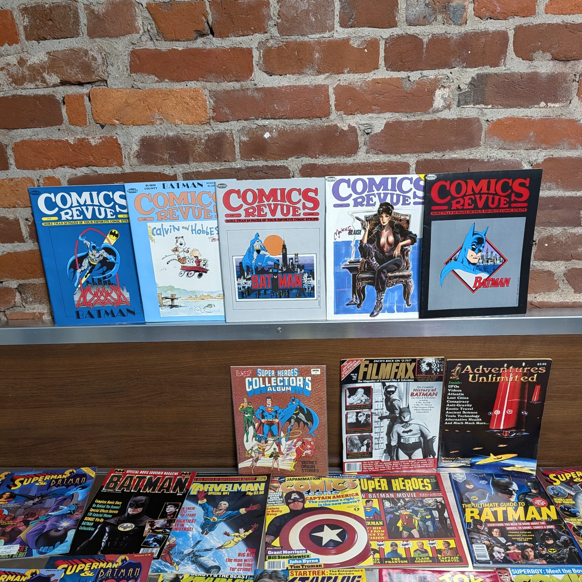 Batman 1989 Movie Magazine+Superman Comic Lot+Comics Revue+Marvelman+Scene