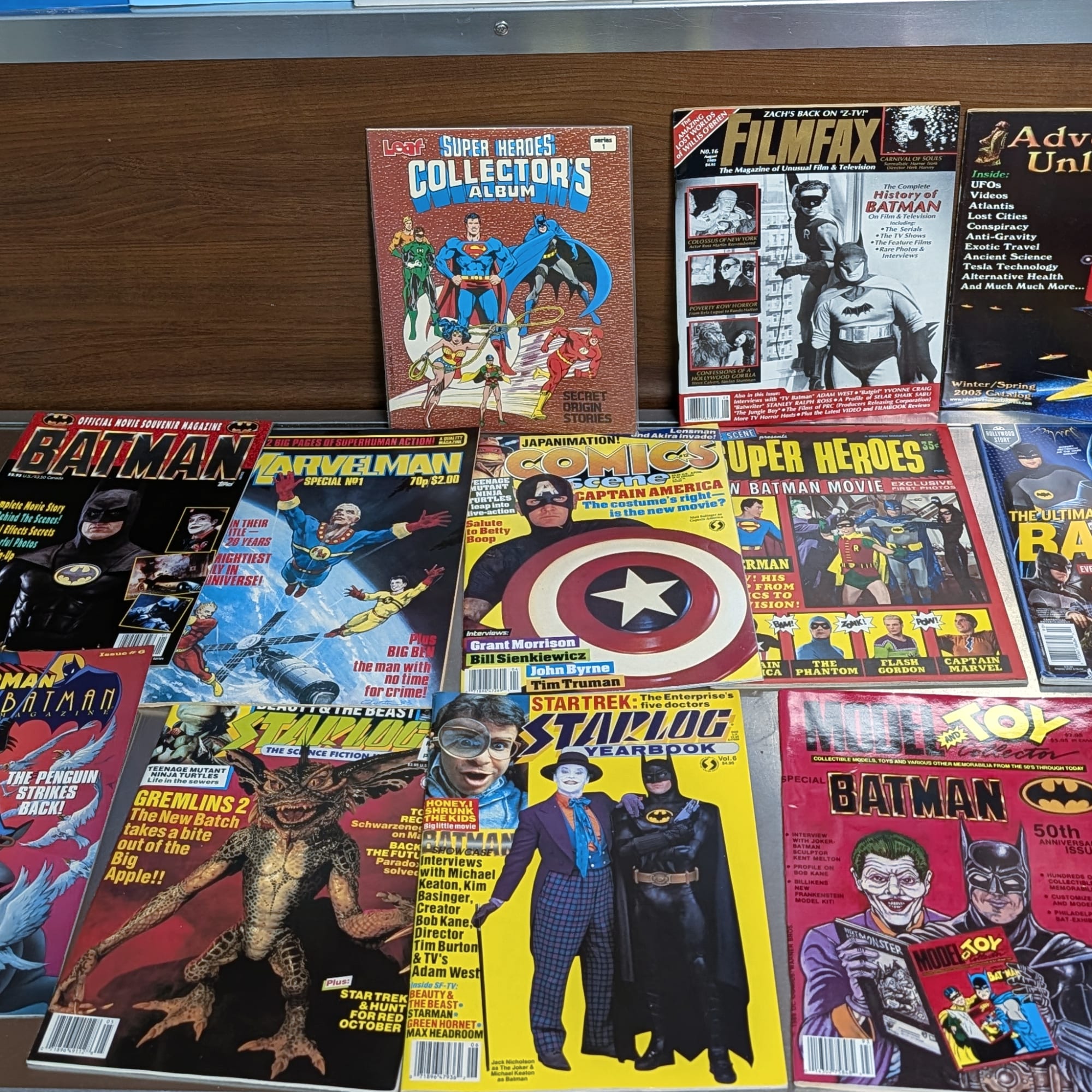 Batman 1989 Movie Magazine+Superman Comic Lot+Comics Revue+Marvelman+Scene
