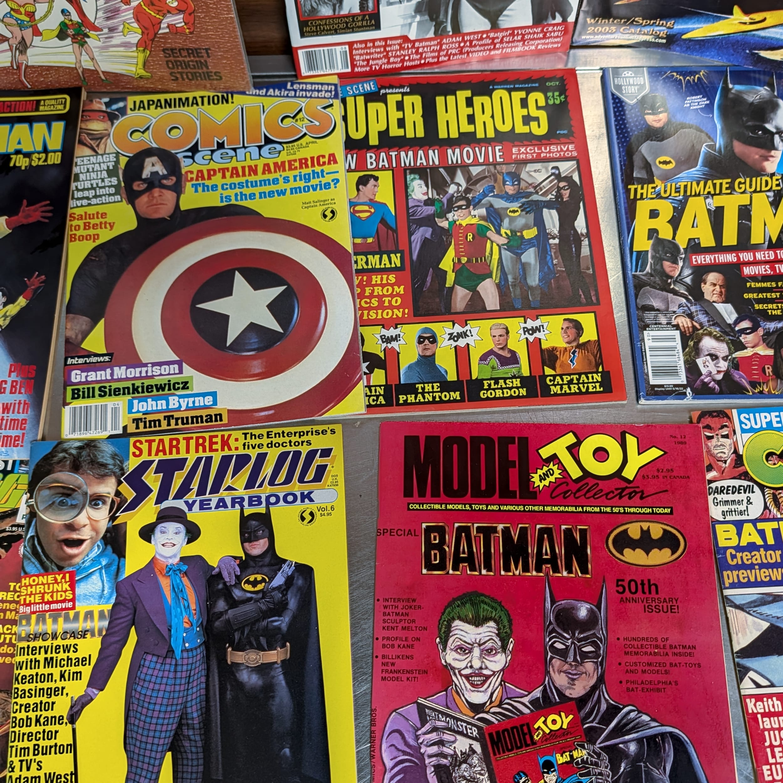Batman 1989 Movie Magazine+Superman Comic Lot+Comics Revue+Marvelman+Scene