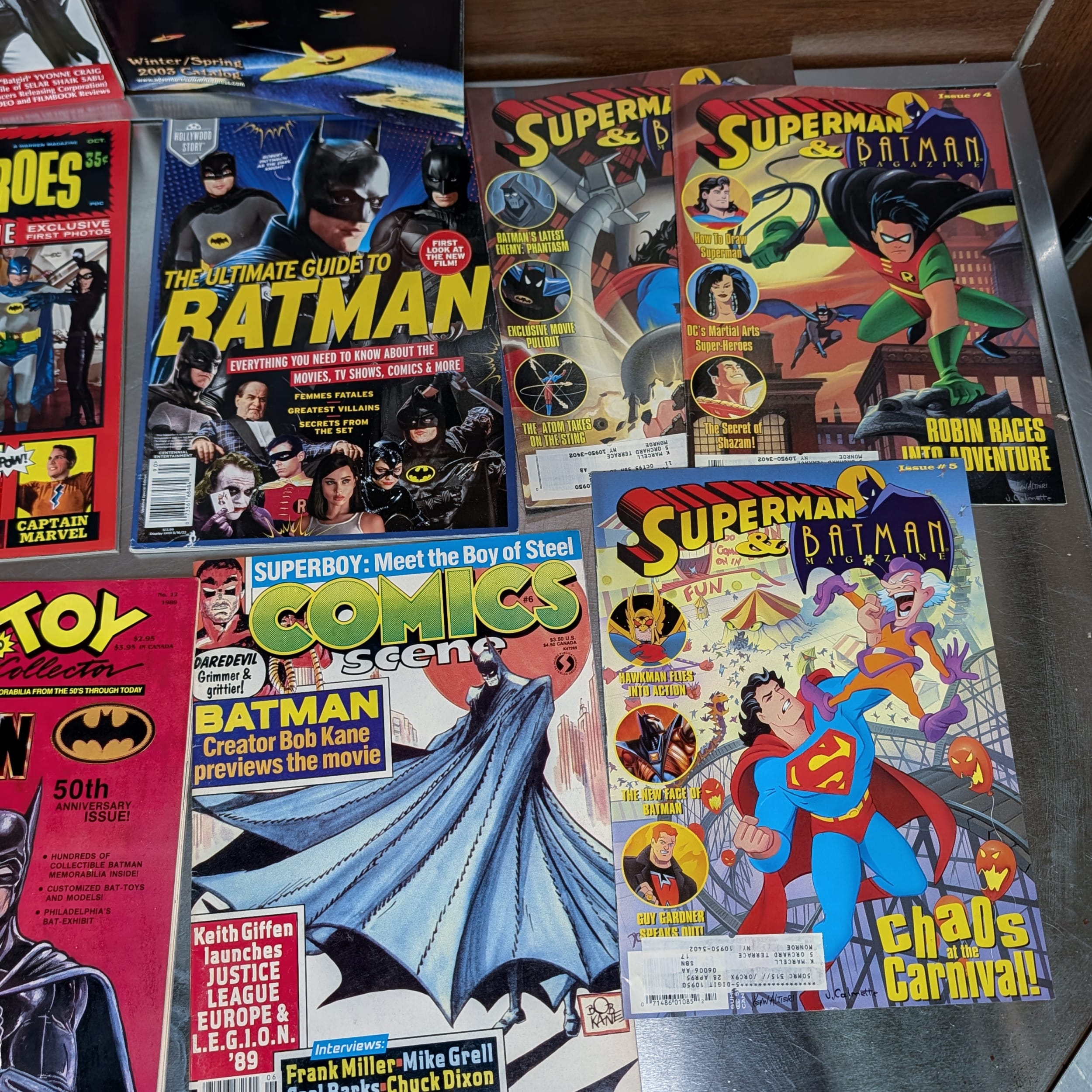 Batman 1989 Movie Magazine+Superman Comic Lot+Comics Revue+Marvelman+Scene