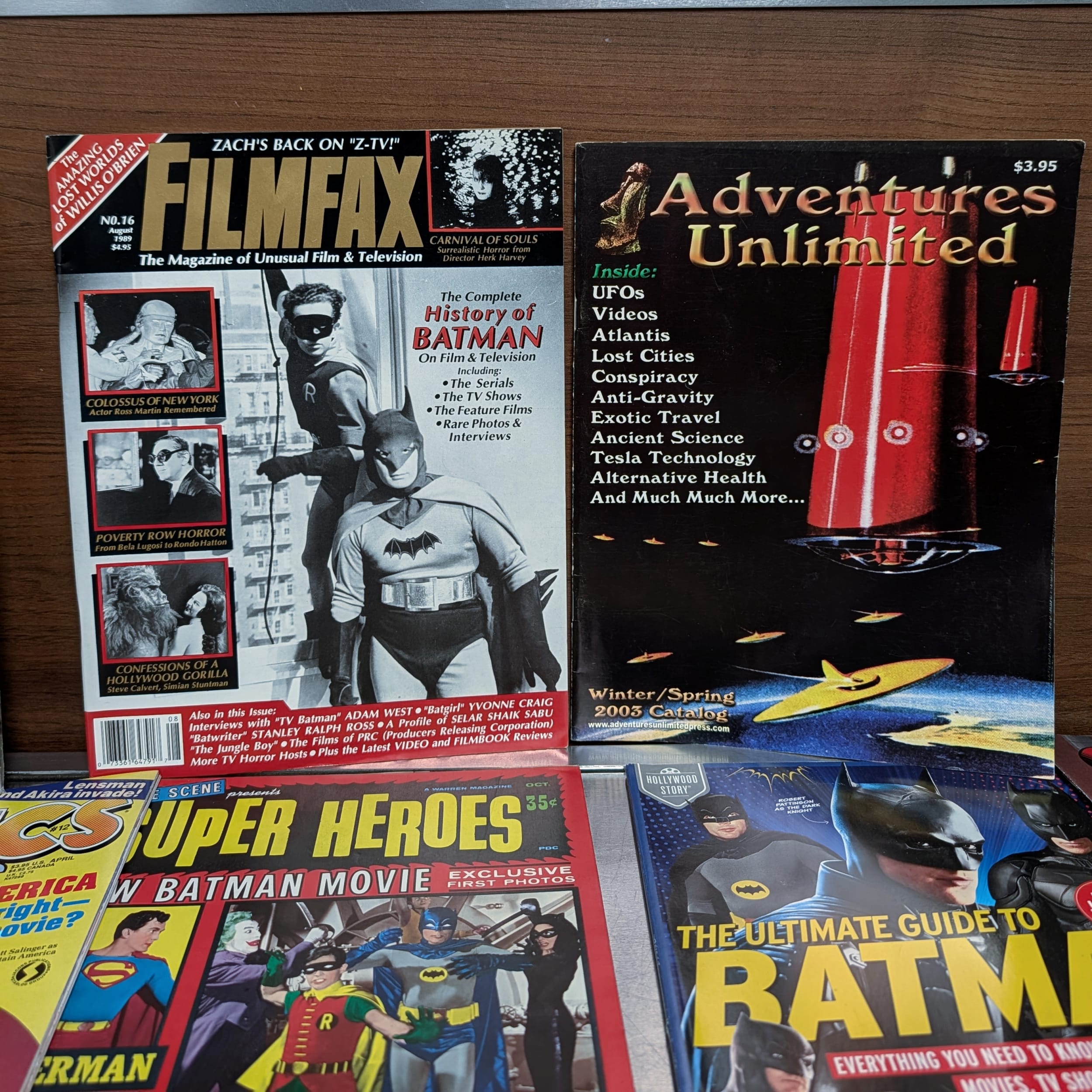 Batman 1989 Movie Magazine+Superman Comic Lot+Comics Revue+Marvelman+Scene
