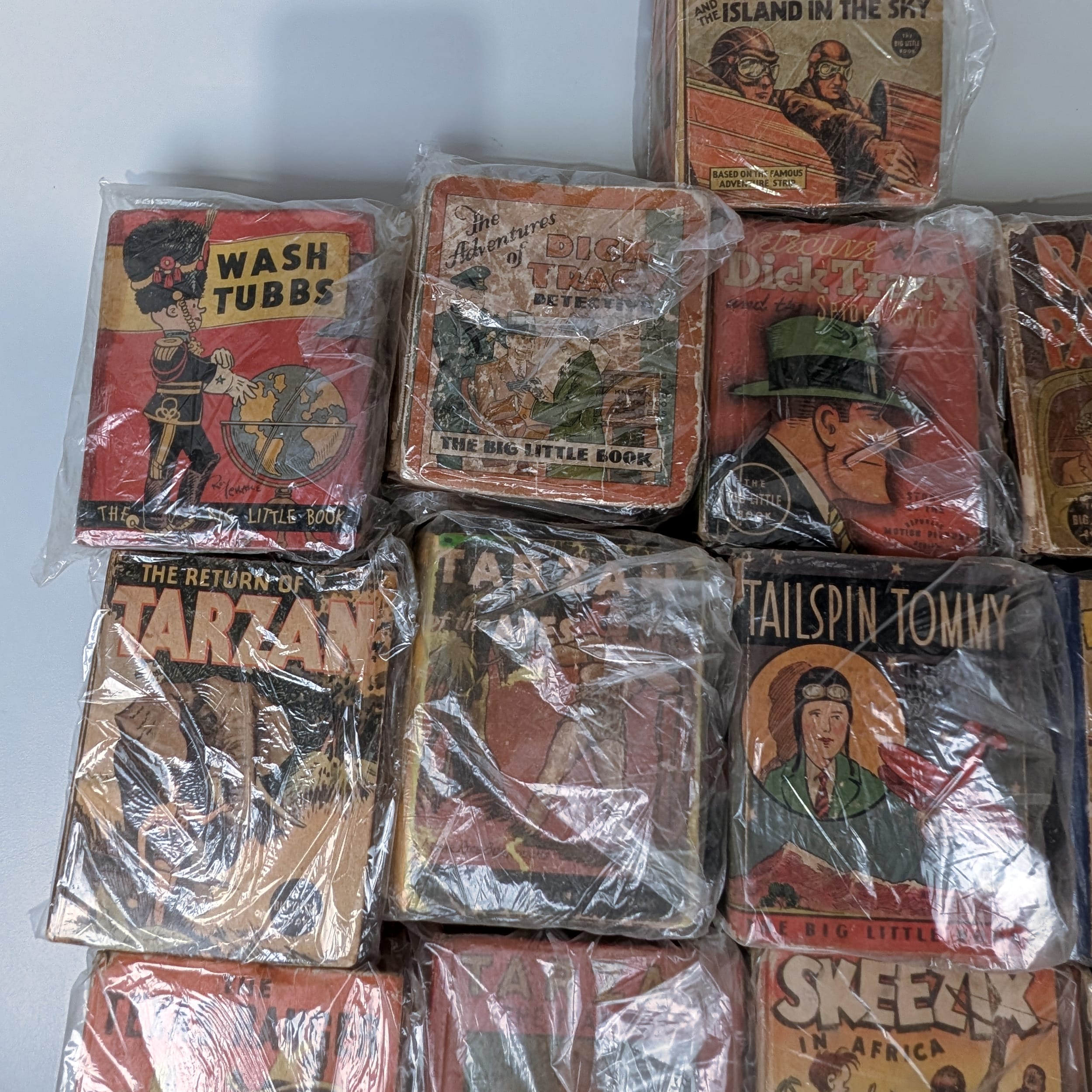 Big Little Books Lot: Dick Tracy+Tarzan+Lone Ranger+Tailspin Tommy+Skeezix