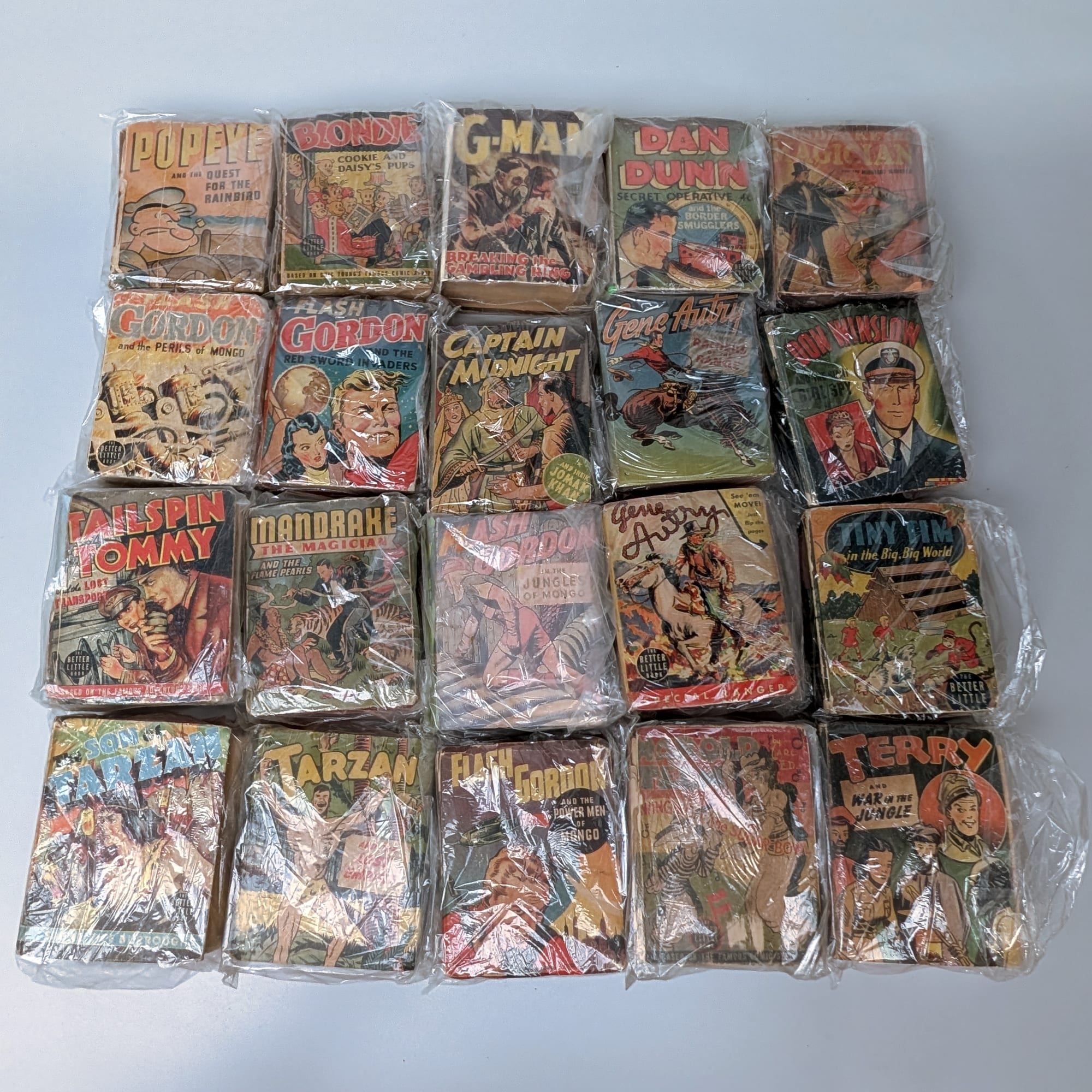 Vintage Better Little Books Lot+Tarzan+Flash Gordon+Popeye+Mandrake+G-Man+Terry