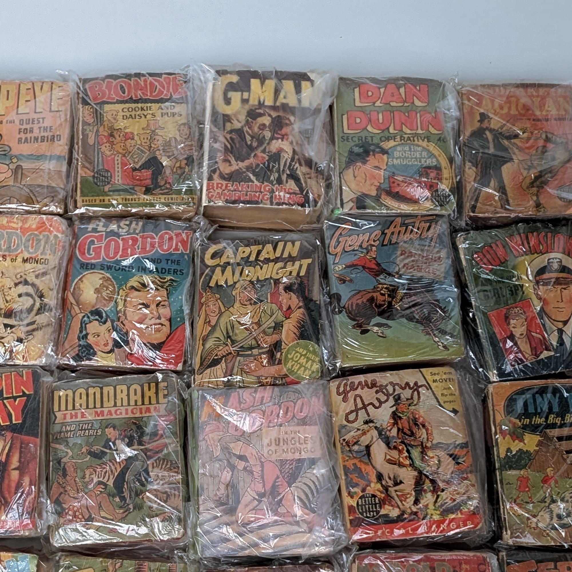 Vintage Better Little Books Lot+Tarzan+Flash Gordon+Popeye+Mandrake+G-Man+Terry