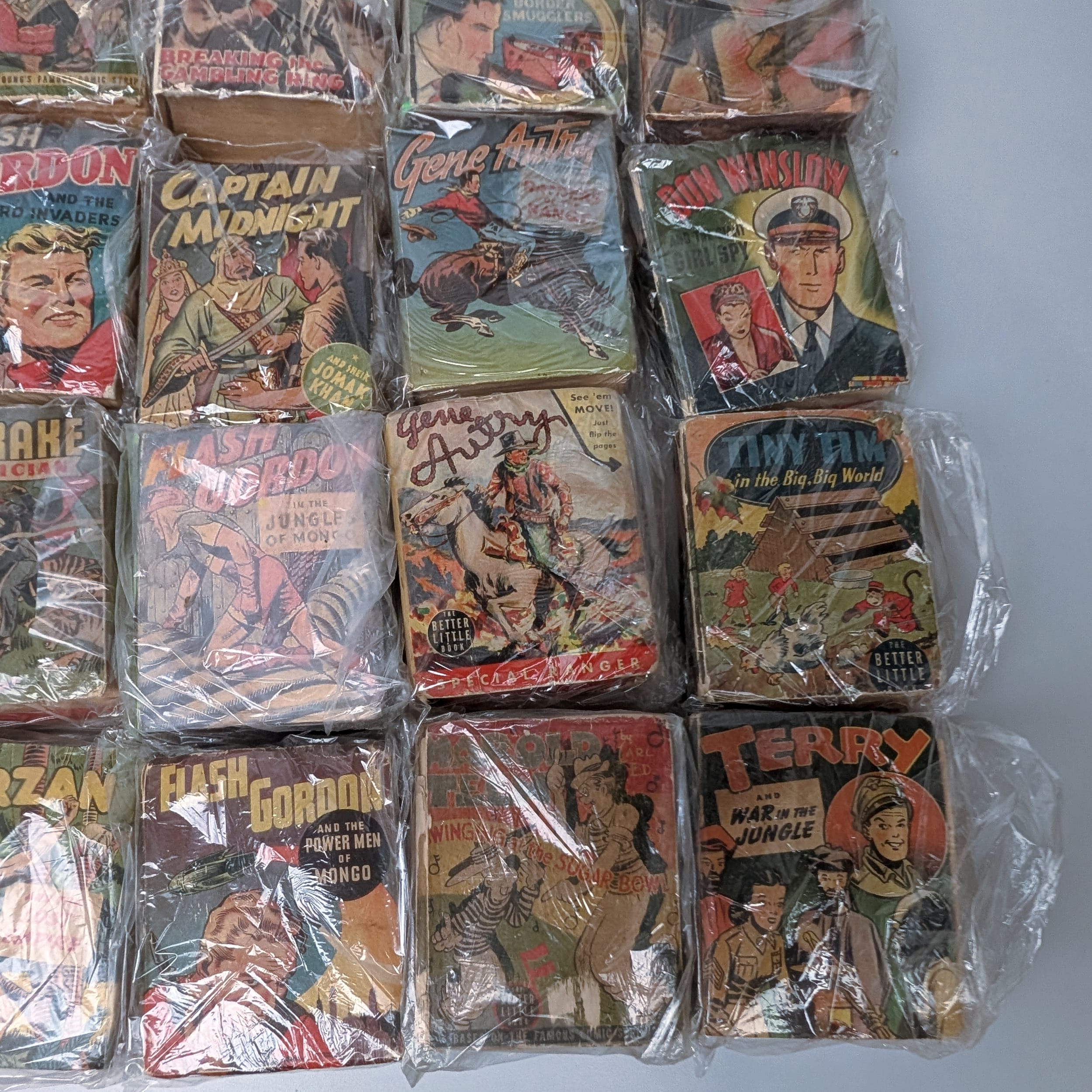 Vintage Better Little Books Lot+Tarzan+Flash Gordon+Popeye+Mandrake+G-Man+Terry