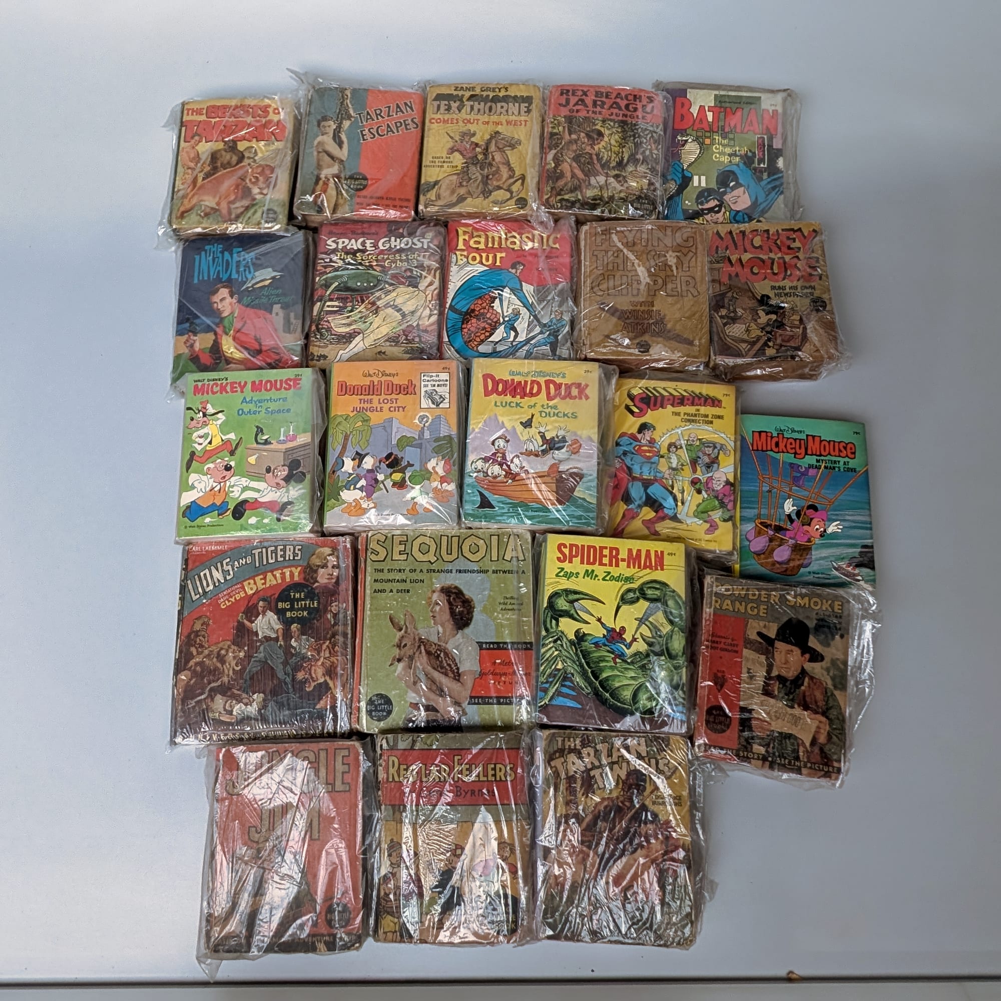Vintage Whitman Big Little Books Lot Spider-Man+Superman+Batman+Disney+Tarzan