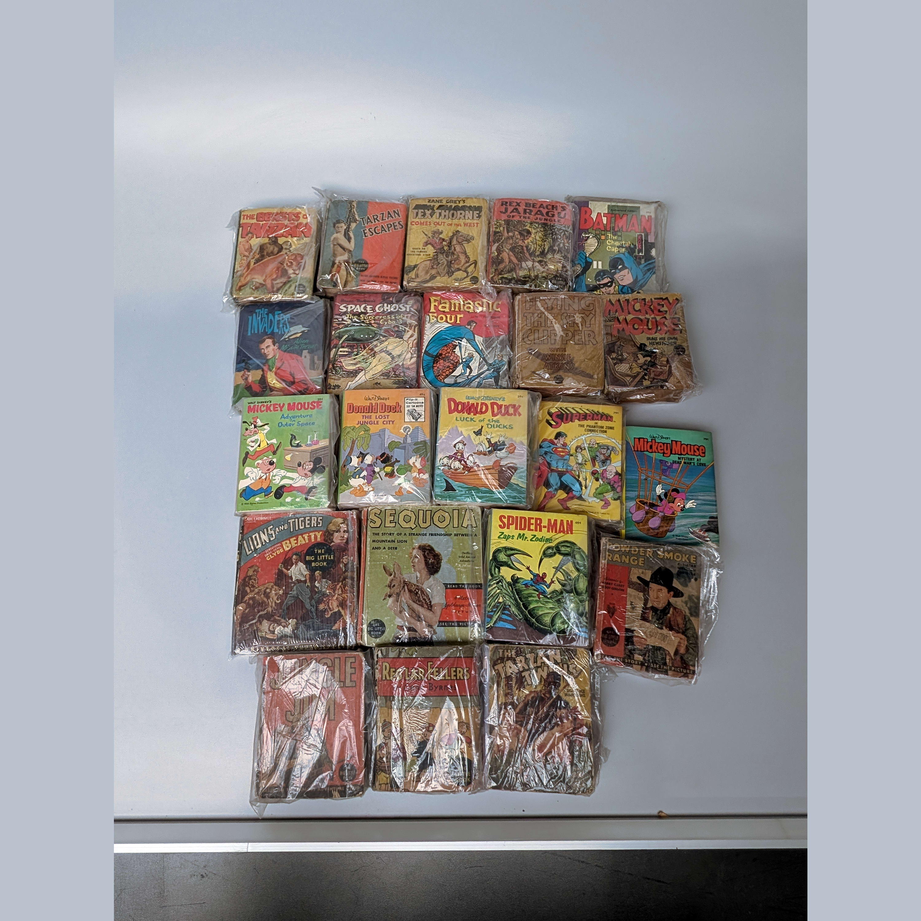 Vintage Whitman Big Little Books Lot Spider-Man+Superman+Batman+Disney+Tarzan