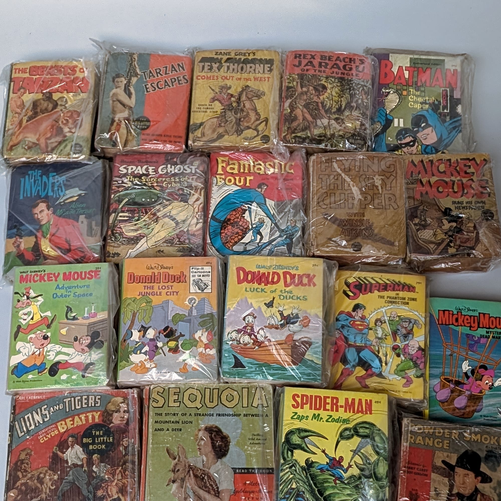 Vintage Whitman Big Little Books Lot Spider-Man+Superman+Batman+Disney+Tarzan