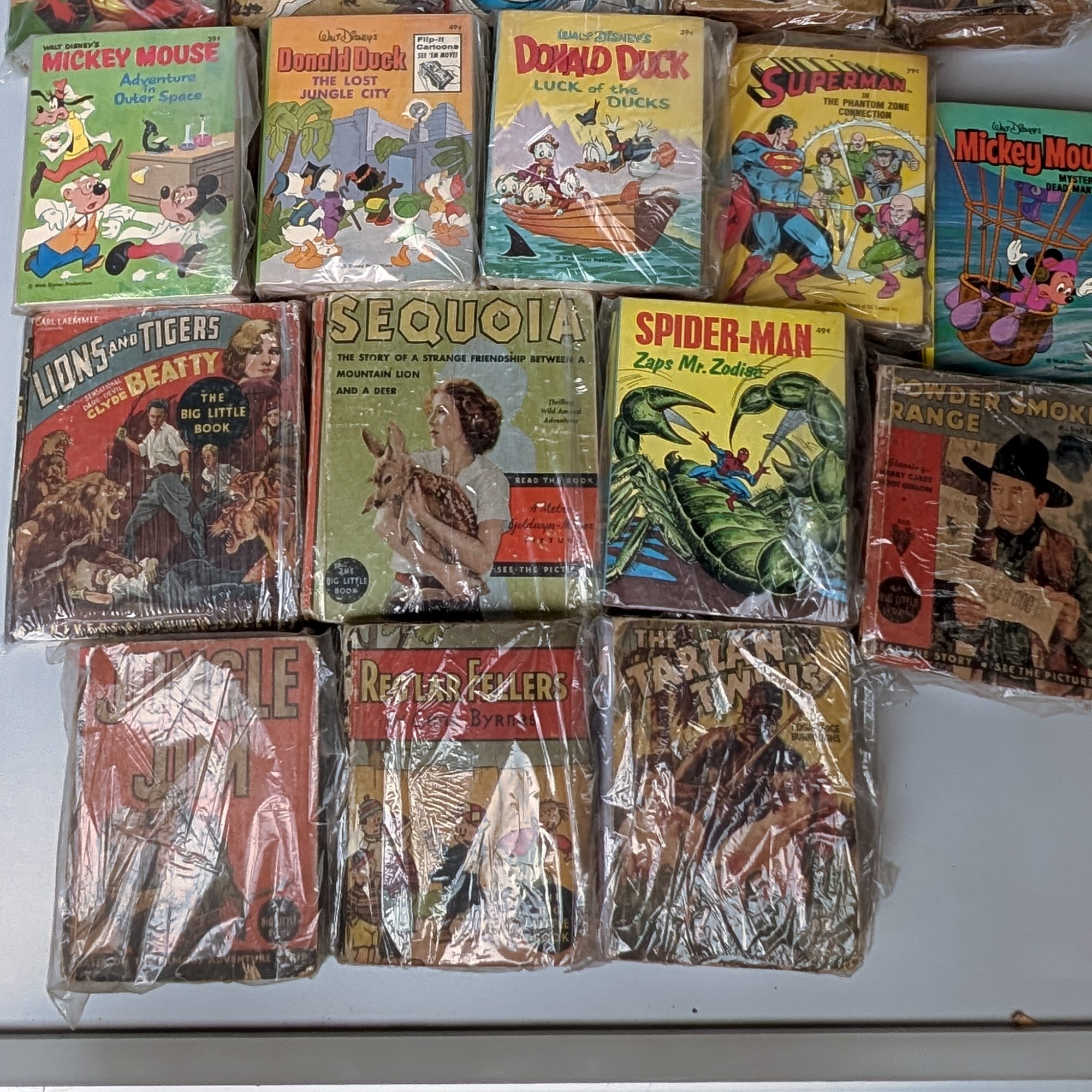 Vintage Whitman Big Little Books Lot Spider-Man+Superman+Batman+Disney+Tarzan