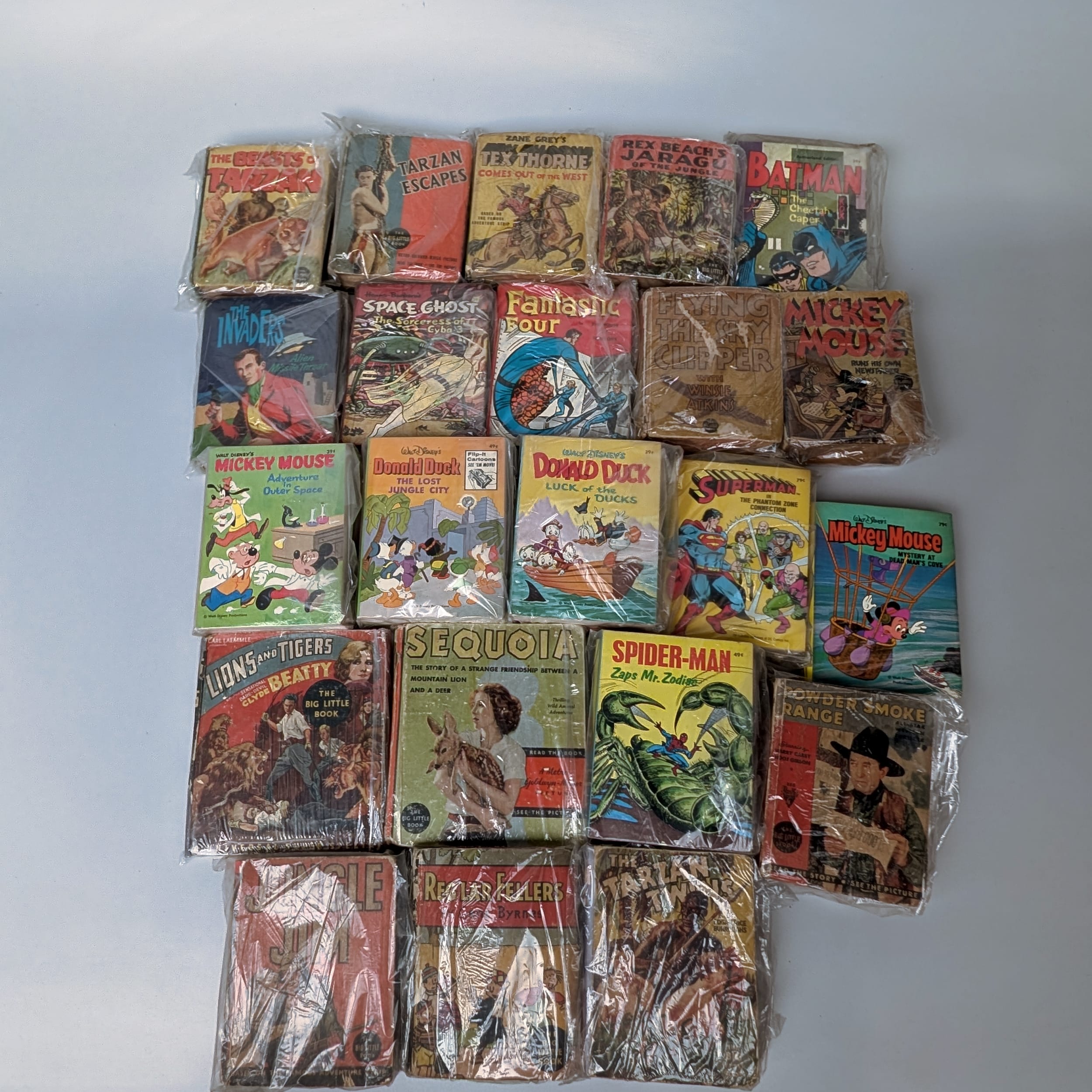 Vintage Whitman Big Little Books Lot Spider-Man+Superman+Batman+Disney+Tarzan