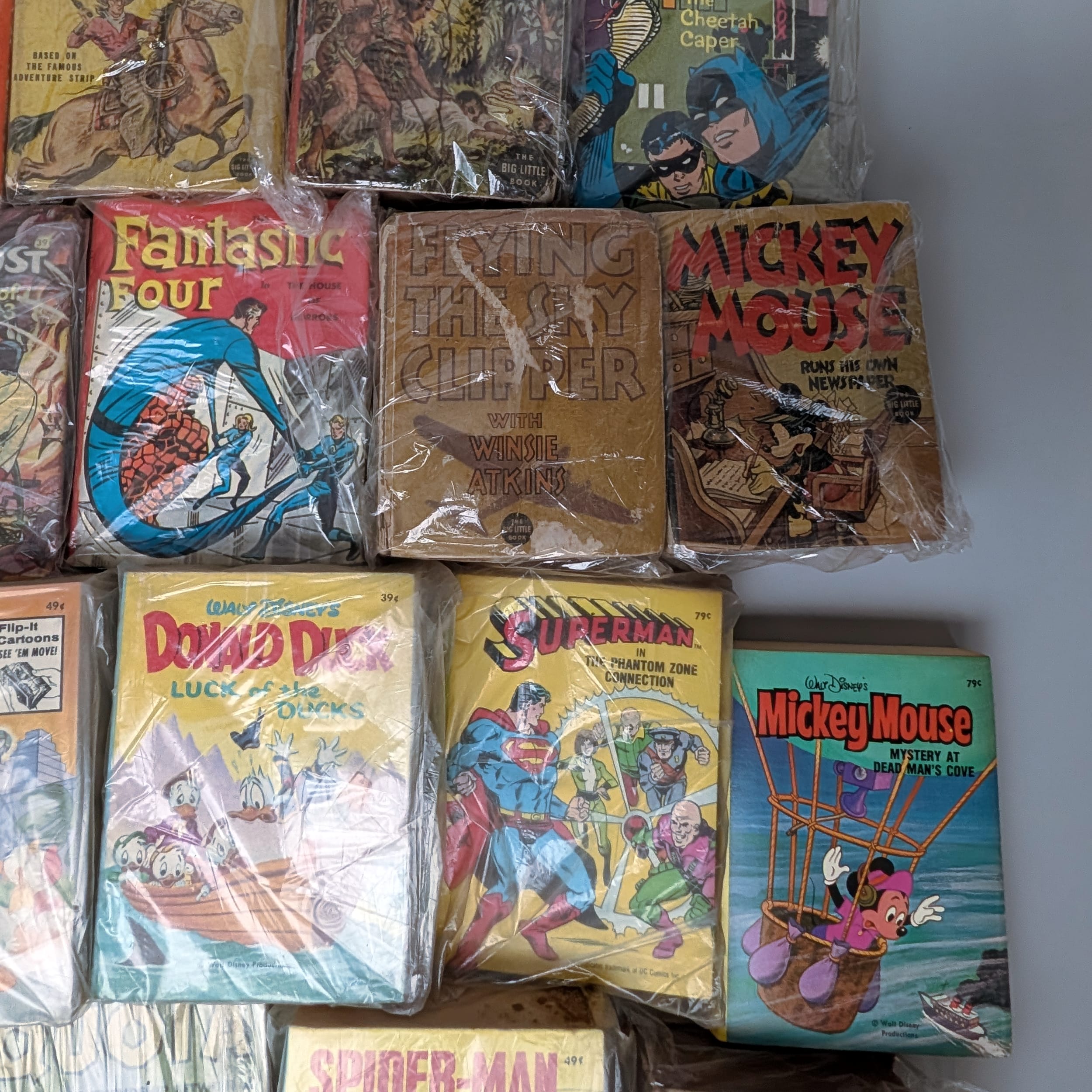 Vintage Whitman Big Little Books Lot Spider-Man+Superman+Batman+Disney+Tarzan