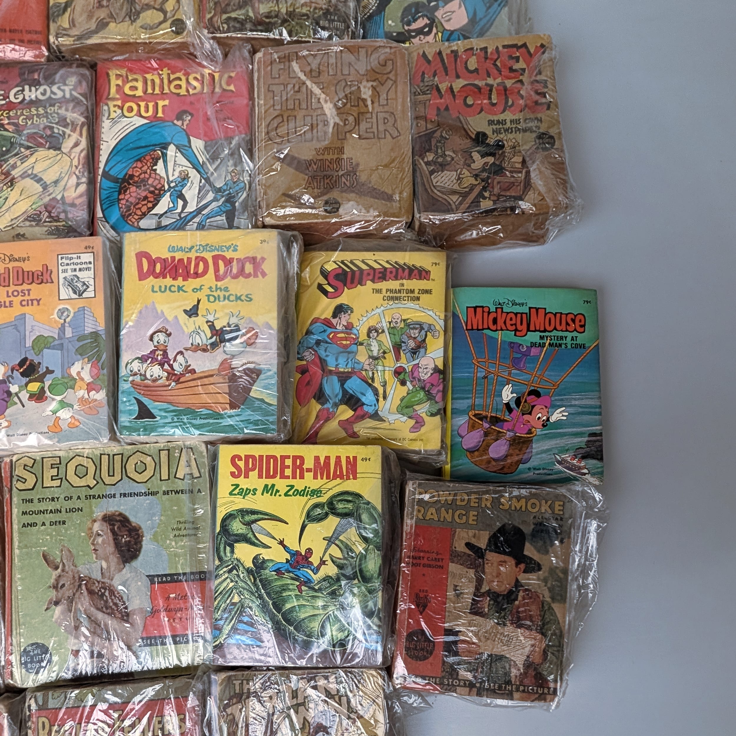 Vintage Whitman Big Little Books Lot Spider-Man+Superman+Batman+Disney+Tarzan