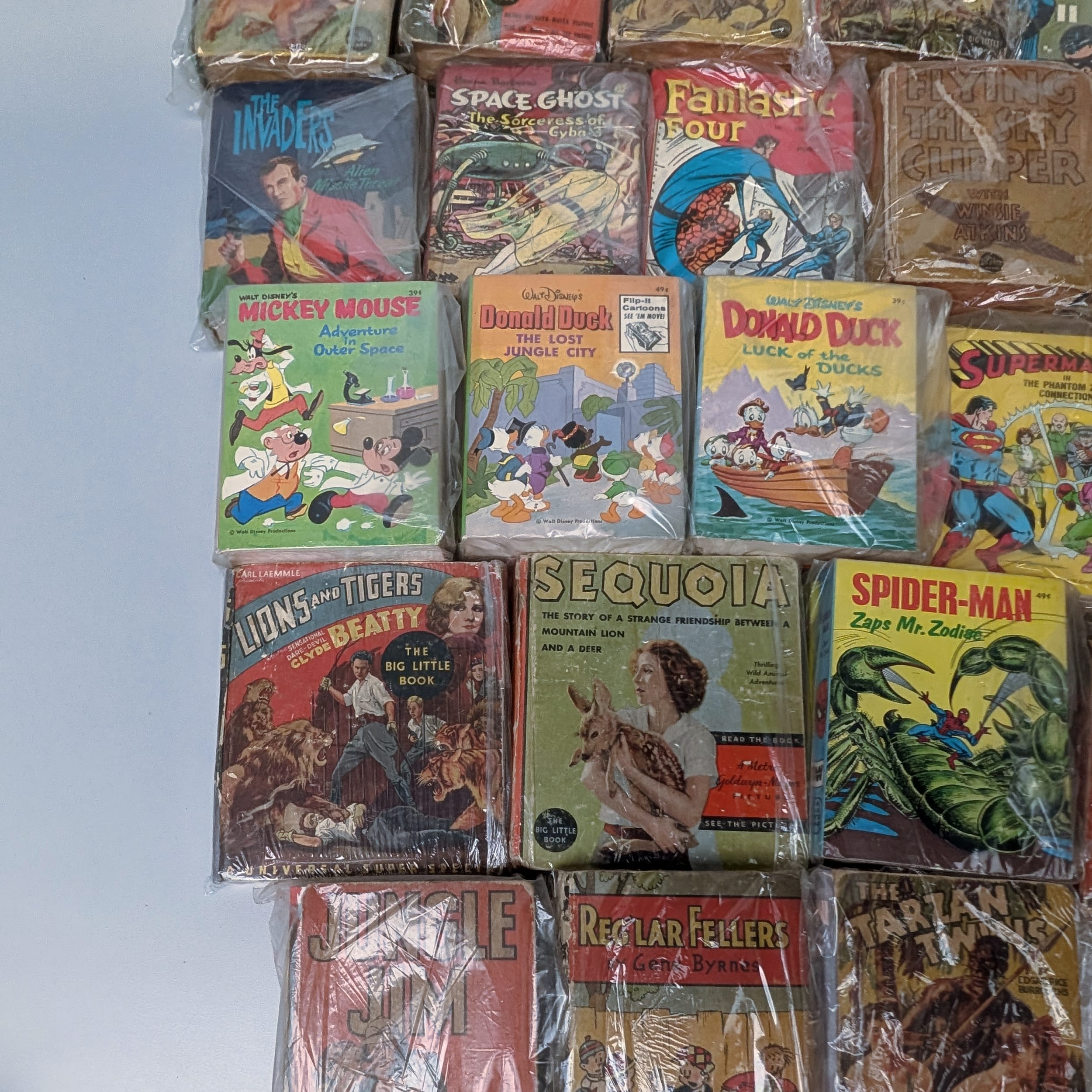 Vintage Whitman Big Little Books Lot Spider-Man+Superman+Batman+Disney+Tarzan