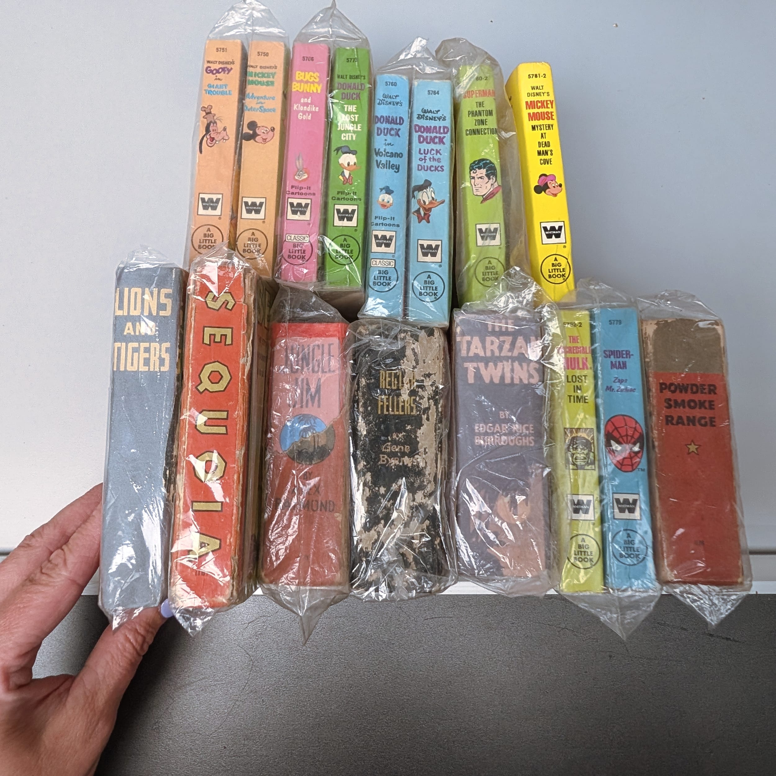 Vintage Whitman Big Little Books Lot Spider-Man+Superman+Batman+Disney+Tarzan