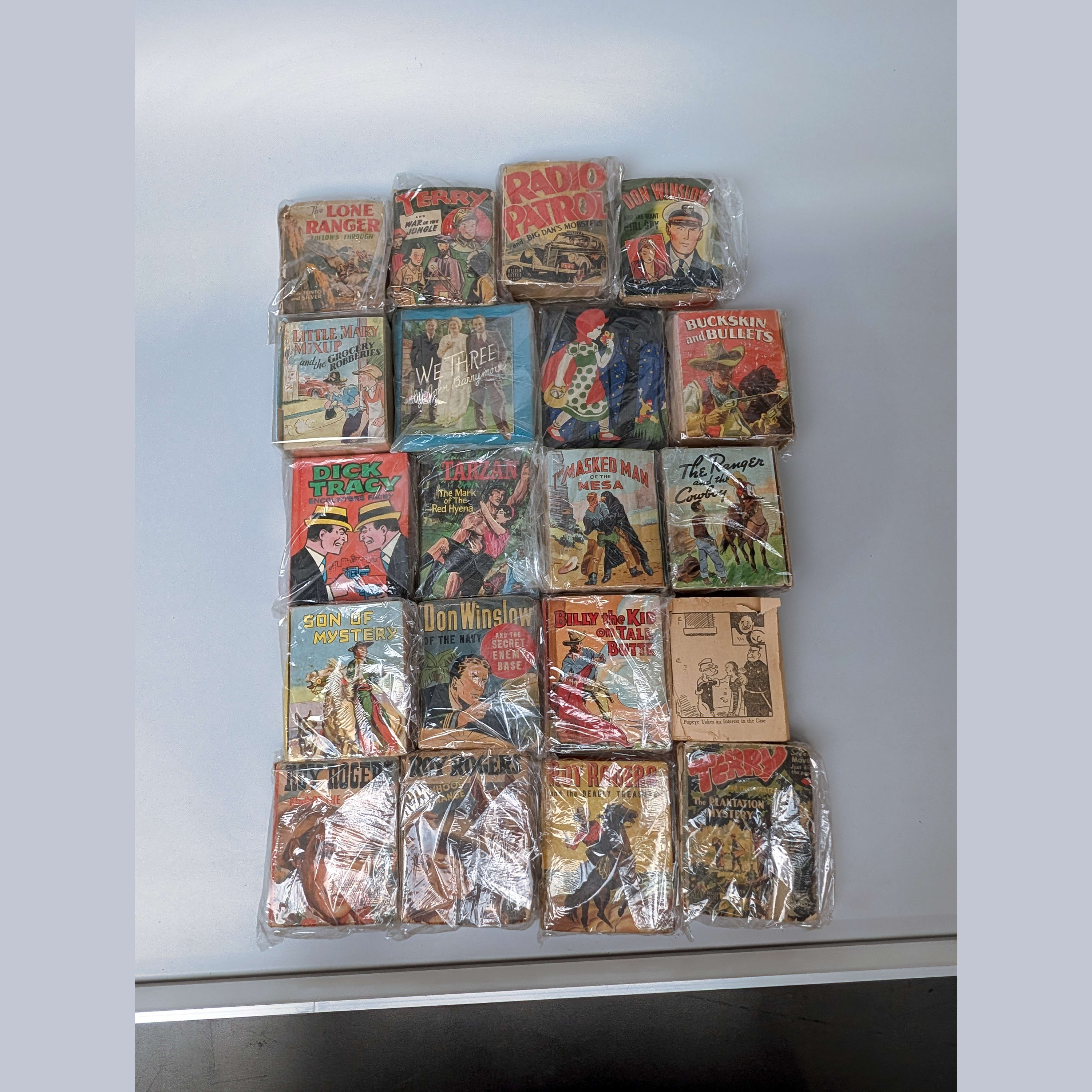 Vintage Big Little Books Lot+Lone Ranger+Dick Tracy+Tarzan+Popeye+Roy Rogers