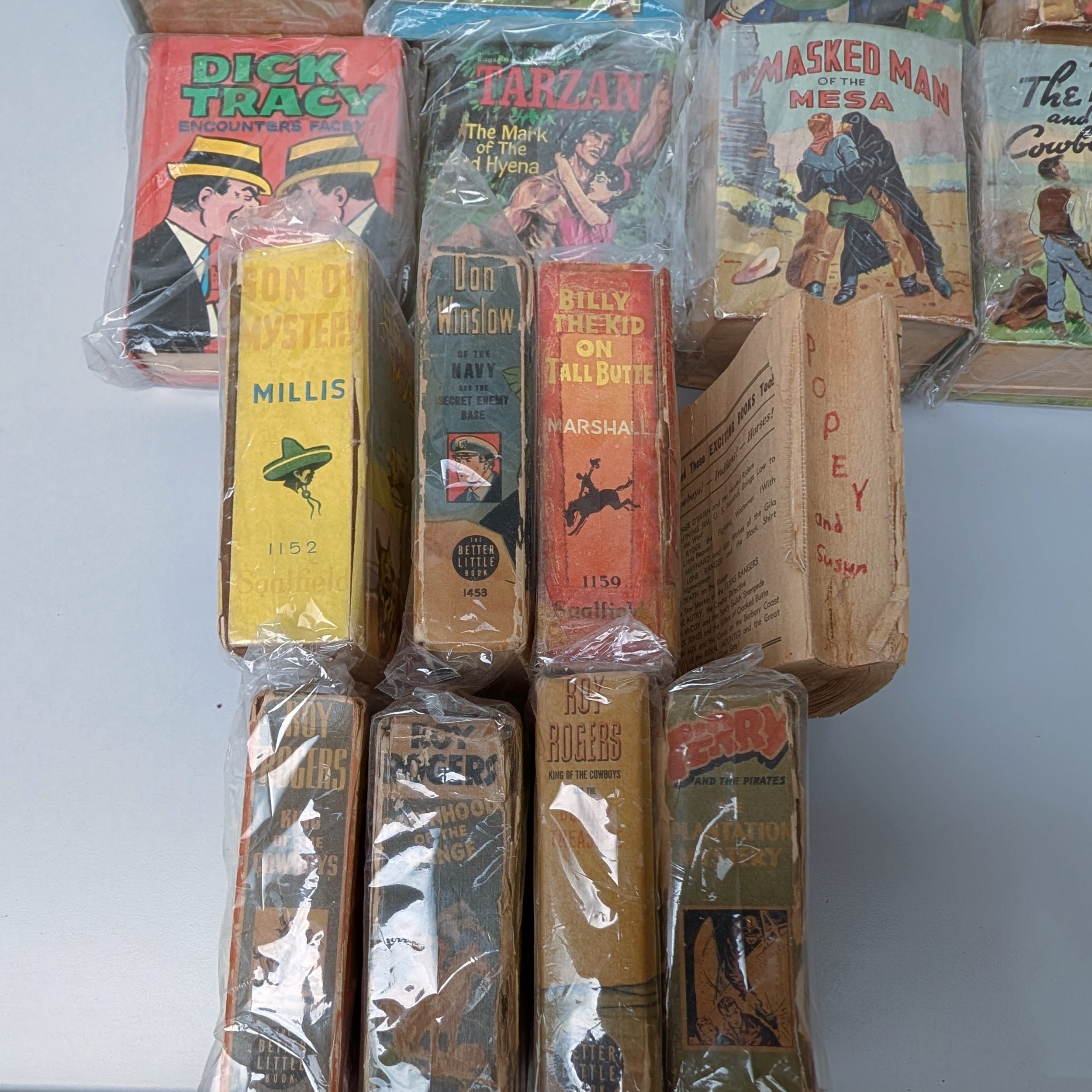 Vintage Big Little Books Lot+Lone Ranger+Dick Tracy+Tarzan+Popeye+Roy Rogers